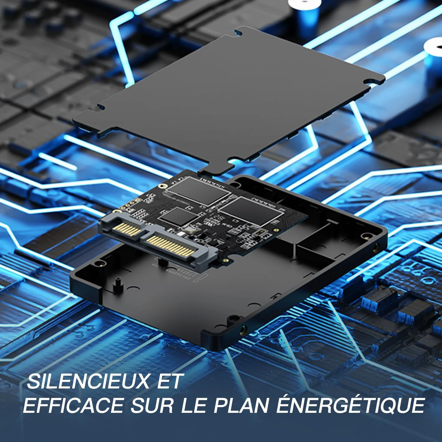 KingSpec 1To 2.5" SATA SSD Interne 3D NAND Flash, Vitesse de Lecture 550 Mo/Sec