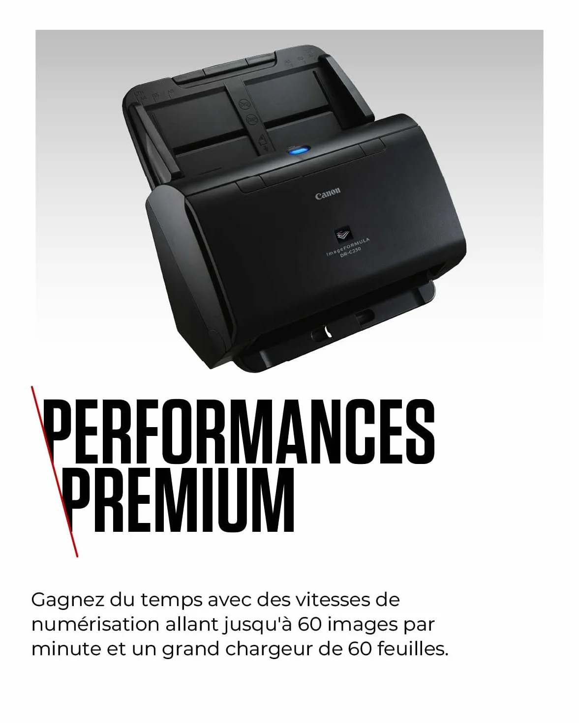 Canon imageFORMULA DR-C230 Scanner de Document Recto Verso USB 30 Pages/Min Chargeur Auto 60 Pages