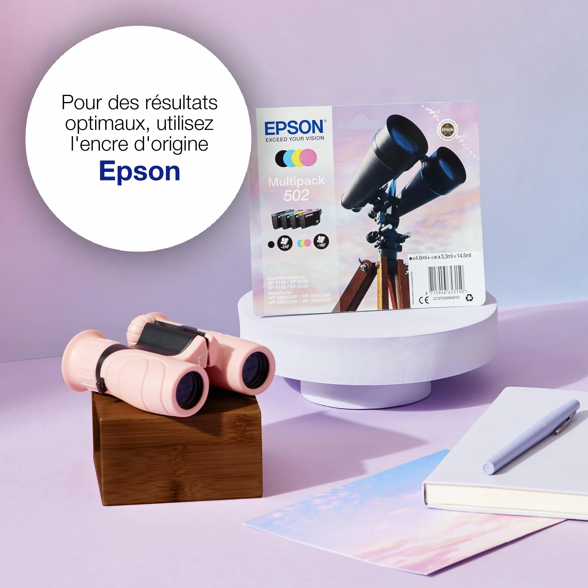 Epson 502 Binoculars Genuine Multipack 4-colours Ink Cartridges