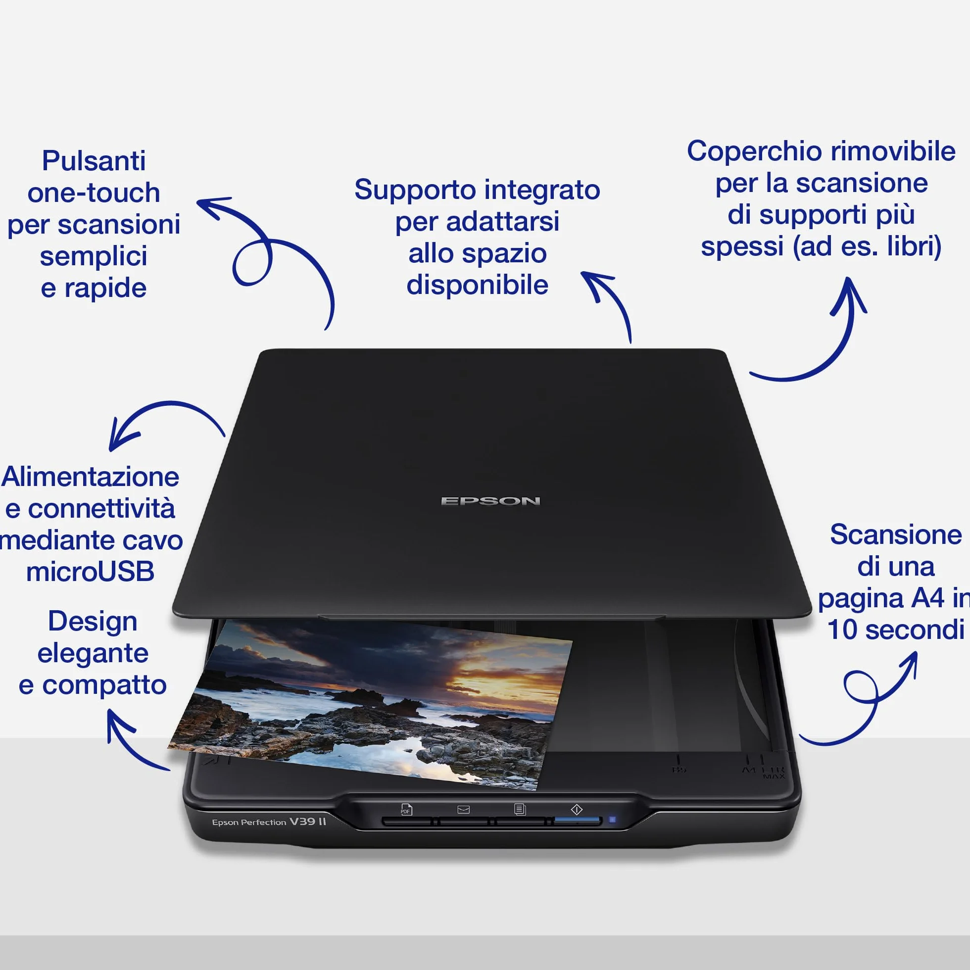 EPSON Perfection V39 II Scanner photo et document 4800 DPI USB ultra-compact