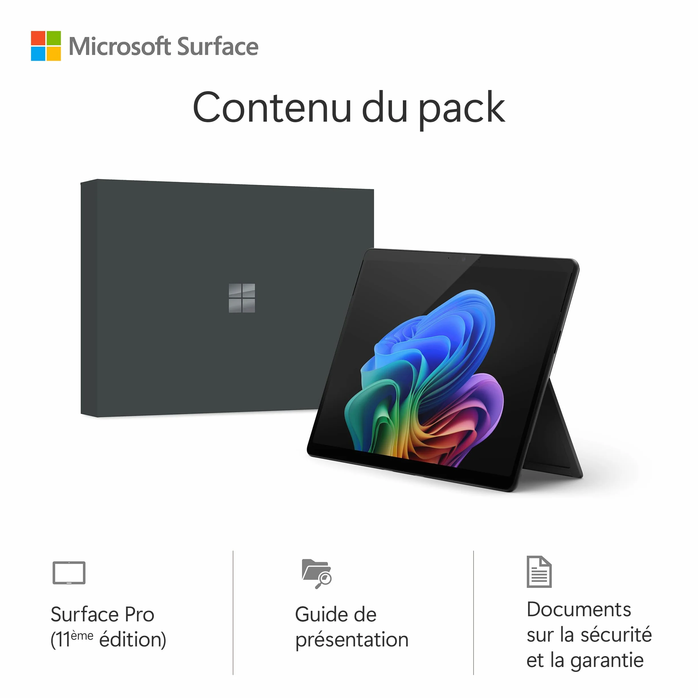 Microsoft Surface Pro 13" OLED Touchscreen Snapdragon X Elite 16Go RAM SSD 1To Noir