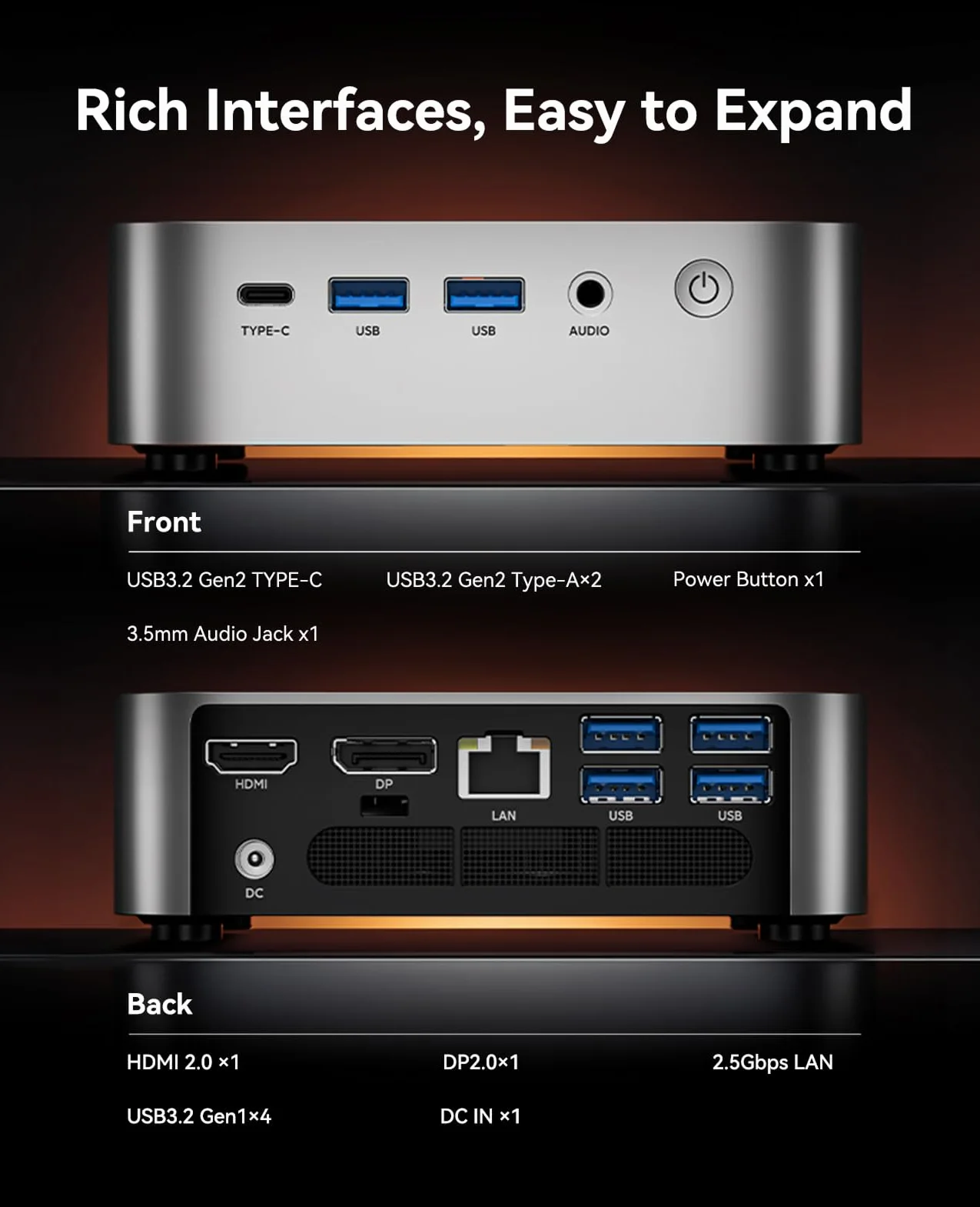 ACEMAGIC Matrix M1 Mini PC AMD Ryzen 7 7735HS 16Go LPDDR5 512Go M.2 SSD W-11 Pro 4K WiFi 6 BT 5.2
