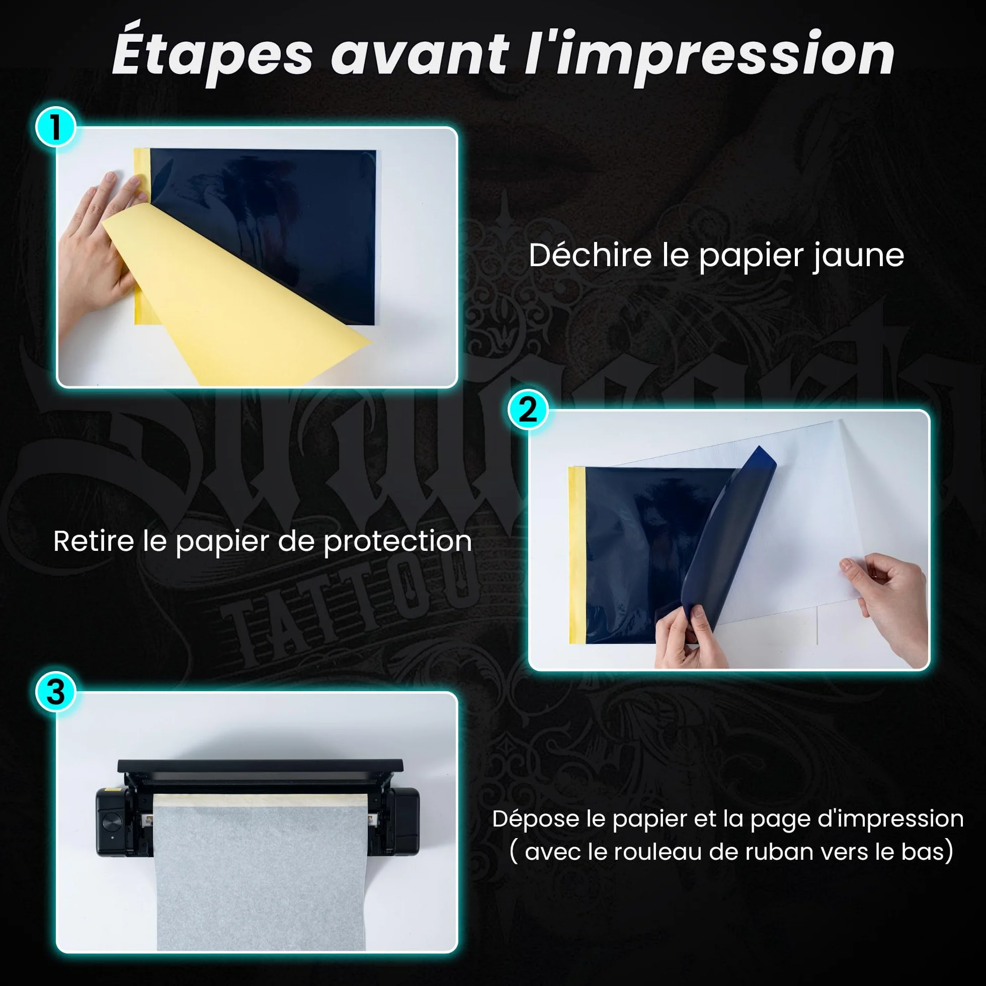 TATTMUSE Thermocopieur Tatouage Bluetooth, Imprimante Stencil Tatouage avec 10 Feuilles