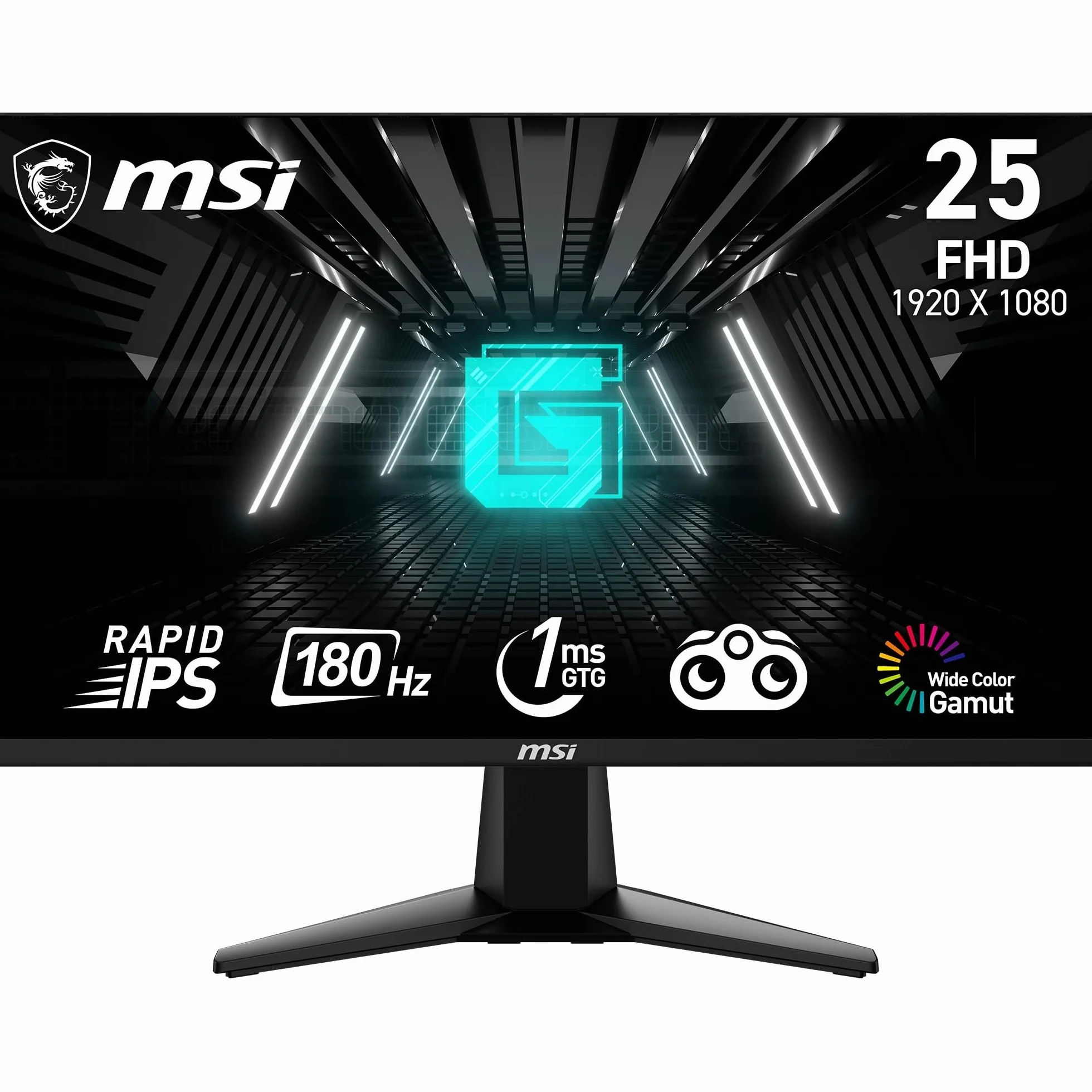 MSI G255F Écran Gaming FHD 24,5 Pouces Rapid IPS 180 Hz 1ms sRGB 99% Adaptive-Sync