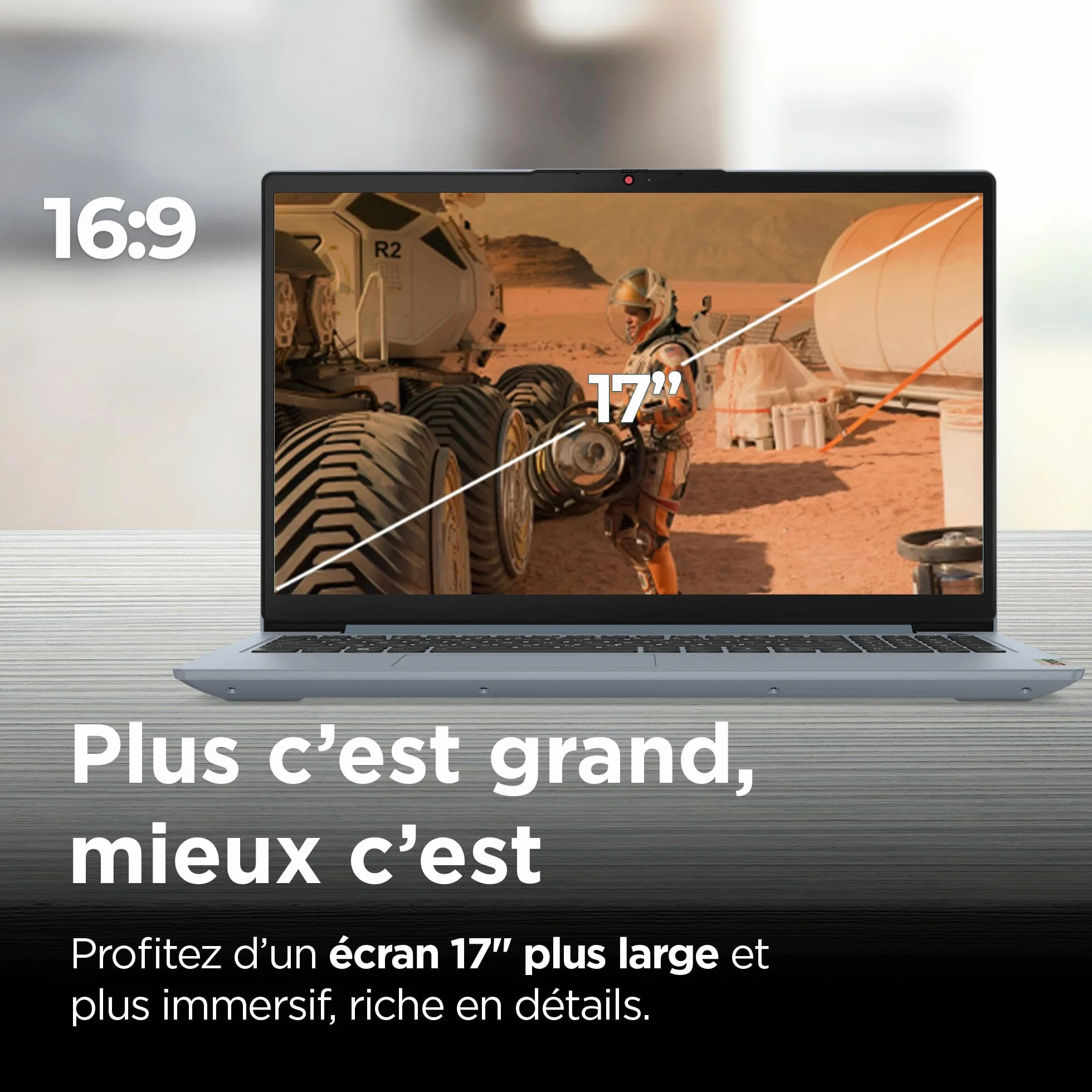 Lenovo IdeaPad 3 17IRU7 Ordinateur Portable 17.3" FHD Intel Core i5-1335U RAM 16Go SSD 512Go Intel Iris XE Graphics Windows 11 Home Clavier AZERTY Français Gris