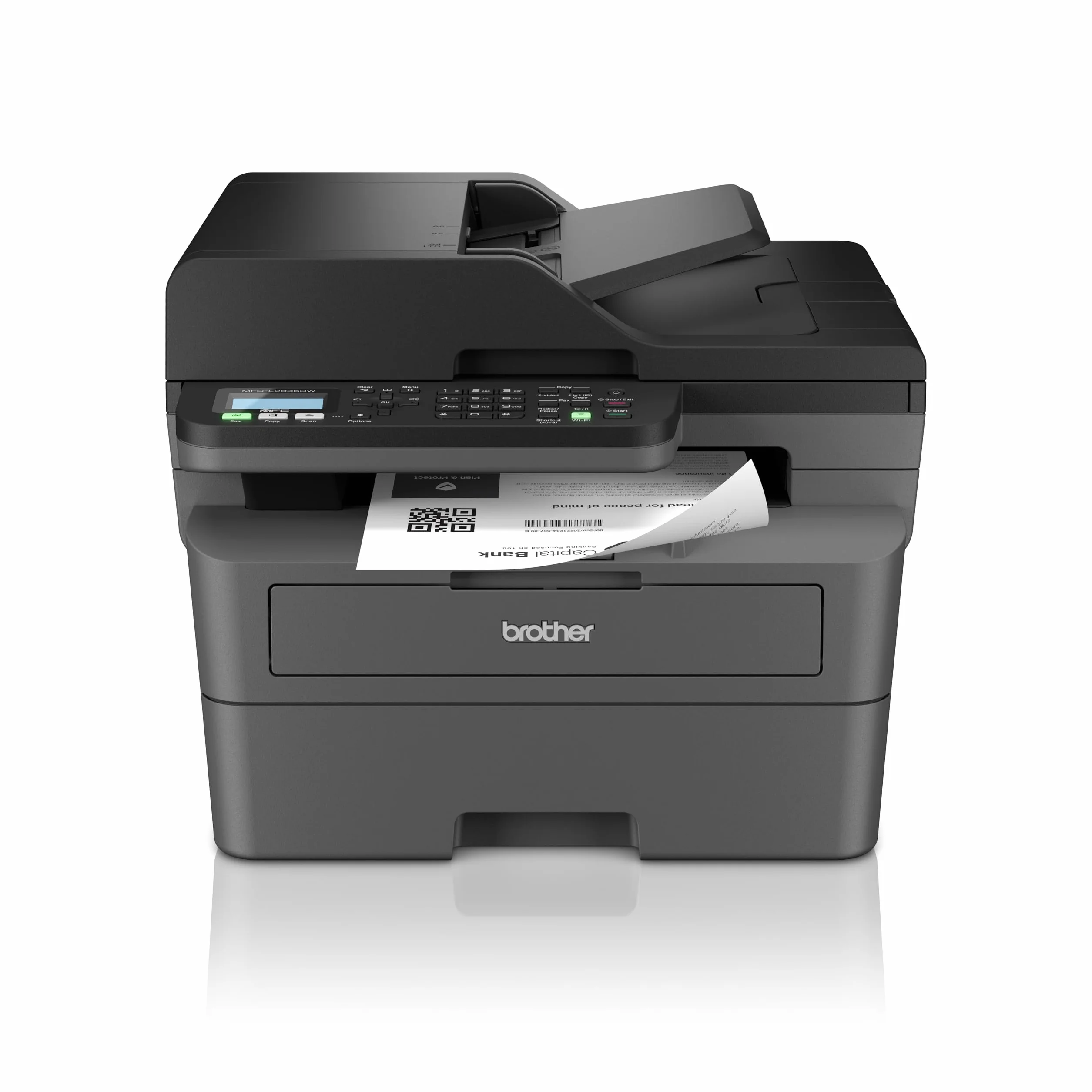 Brother MFC-L2835DW Imprimante Laser Multifonction 4 en 1 Noir et Blanc WiFi Ethernet EcoPro