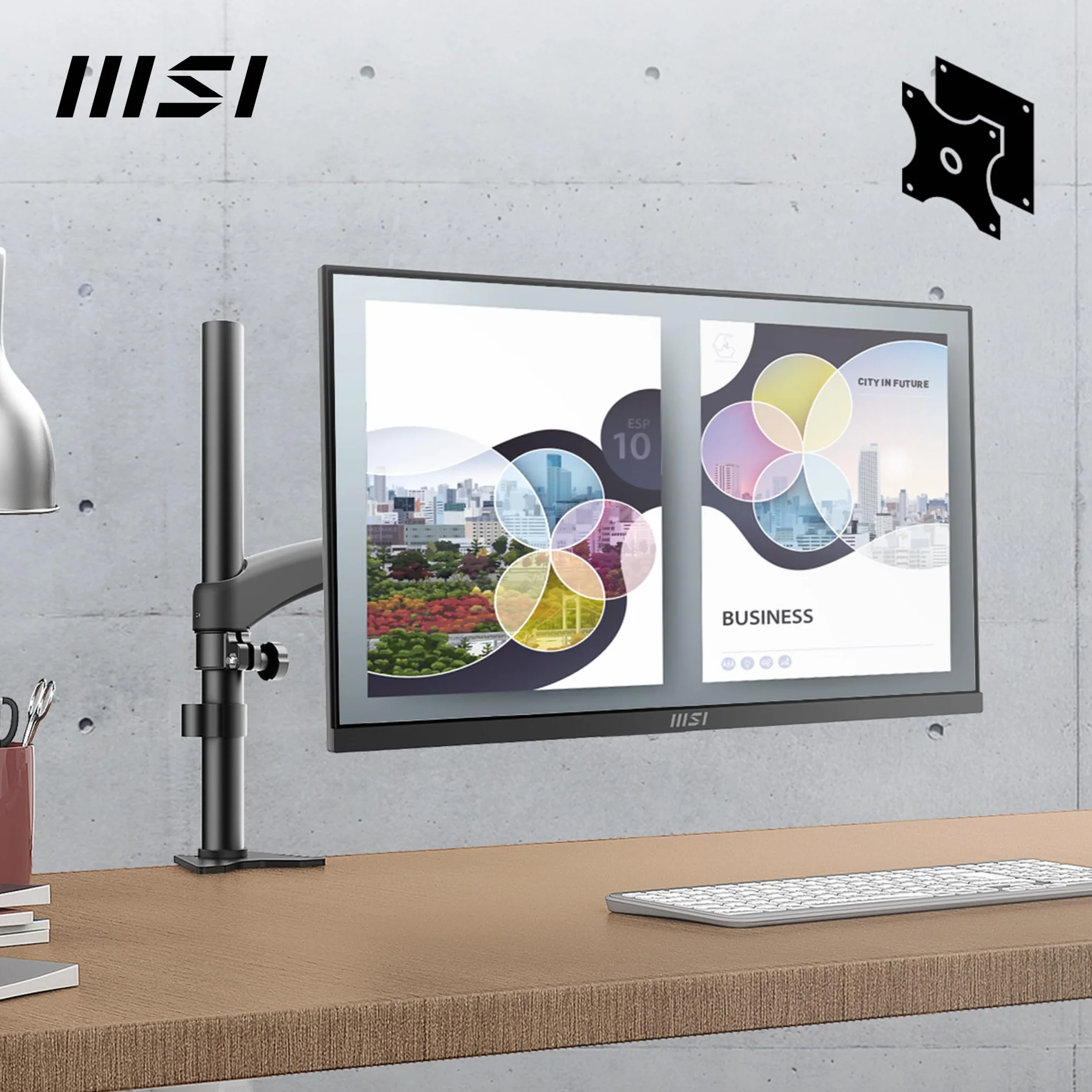 MSI Pro MP252 écran bureautique Full HD 24,5" IPS 1920x1080 100Hz 4ms haut-parleurs intégrés HDMI 2.0b DisplayPort 1.4a