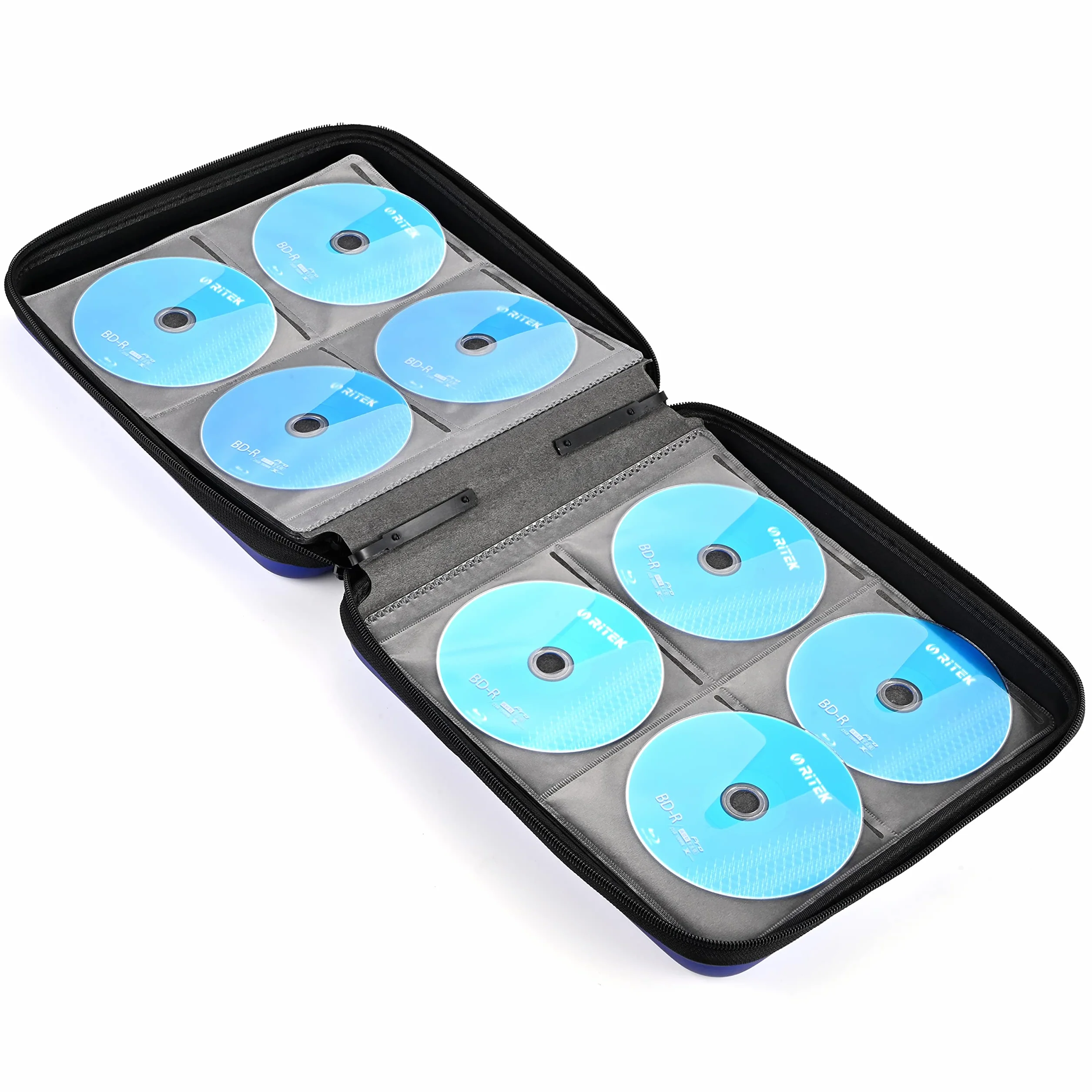 Étui de Protection en EVA pour 48 CD Blu-Ray DVD Portable avec Fermeture éclair