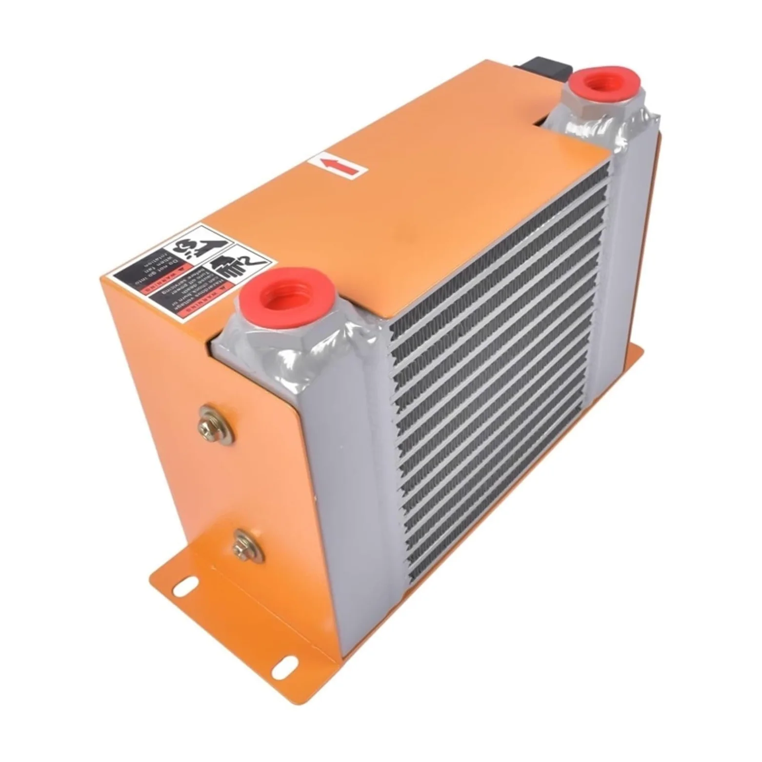 Refroidisseur d'huile hydraulique AH0608T-CA Radiateur d'huile refroidi par air Échangeur de chaleur 60 L/min Radiateur Absorption efficace des chocs(12V)