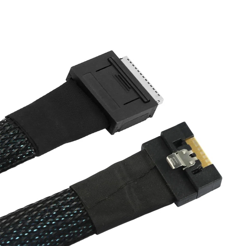 cablecc Oculink Câble de données actif PCIe PCI-Express SFF-8611 8i vers SFF-8654 8i 8X Slimline SSD 50 cm