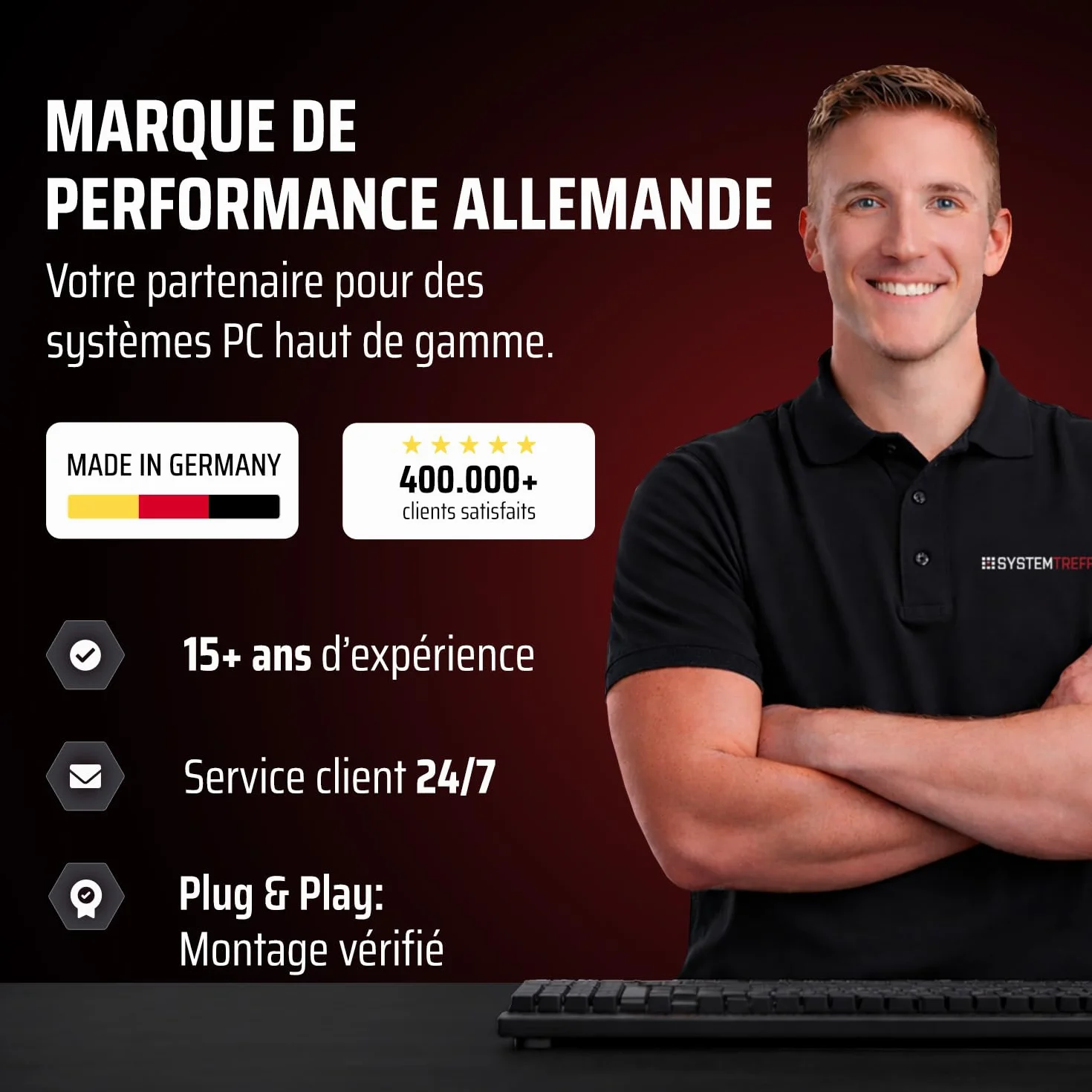 PC Gamer AMD Ryzen 7 9700X 8x5.5GHz Radeon RX 9060 XT 16Go DX12 1To M.2 NVMe 32Go DDR5 RAM Windows 11 Ordinateur de Bureau WLAN