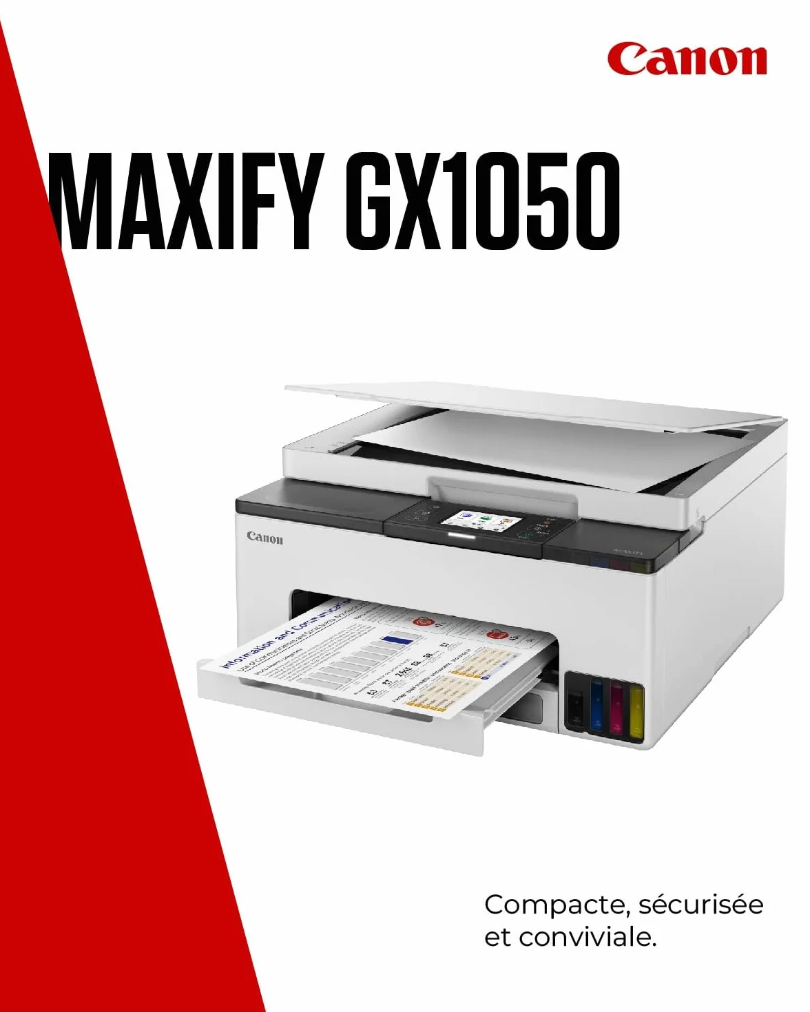 Canon MAXIFY GX1050 Imprimante A4 Couleur Jet d'encre MegaTank Tout-en-Un sans Fil Wi-Fi Ethernet USB