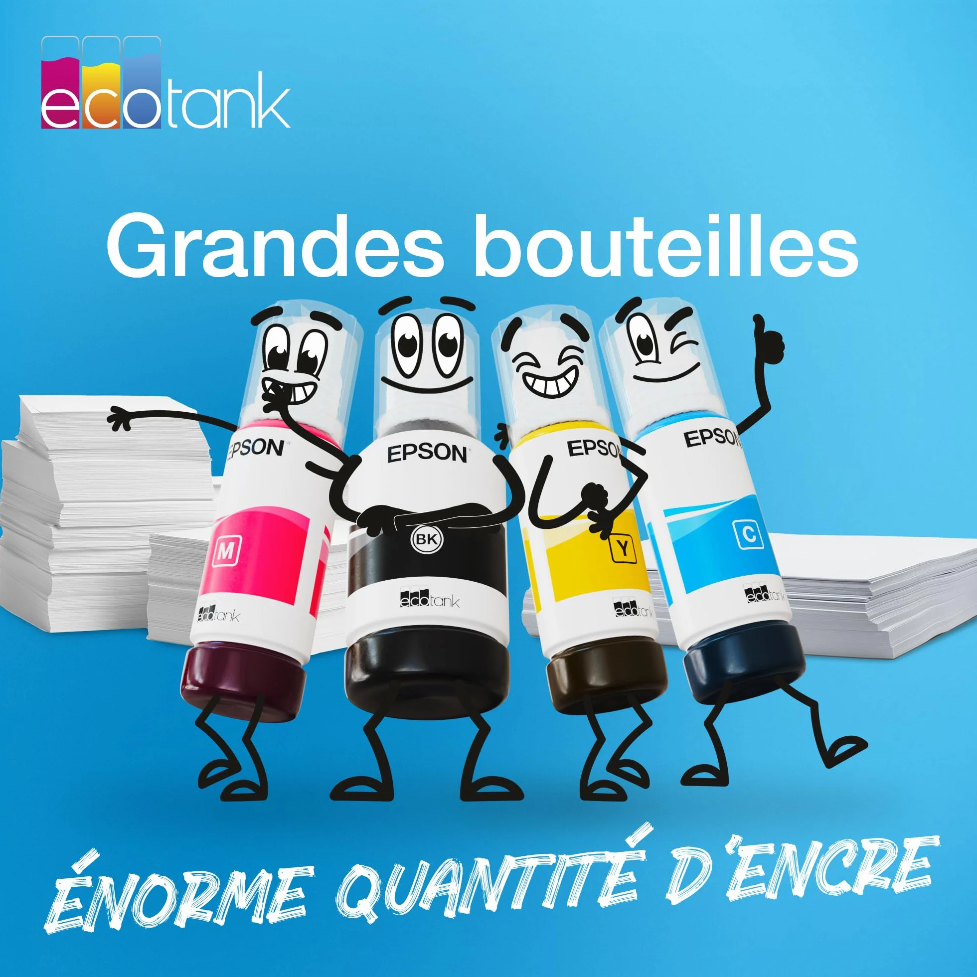 Epson EcoTank 102 Bouteilles d’Encre Authentiques Multipack Couleur 4x Noir Cyan Magenta Jaune