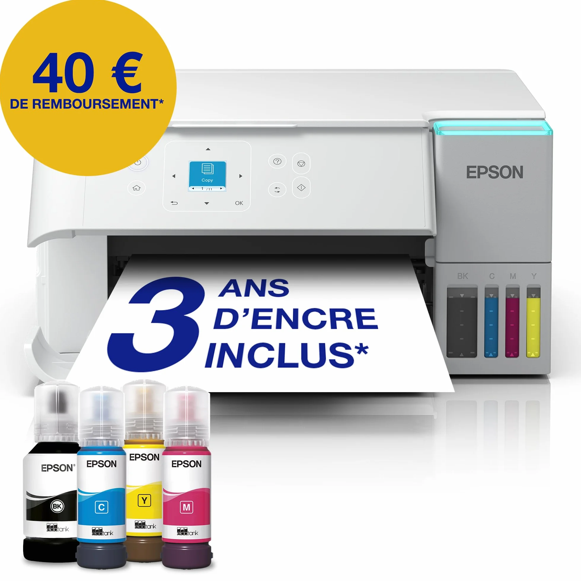 Epson EcoTank ET-2956 Imprimante A4 Wi-Fi AirPrint Recto Verso