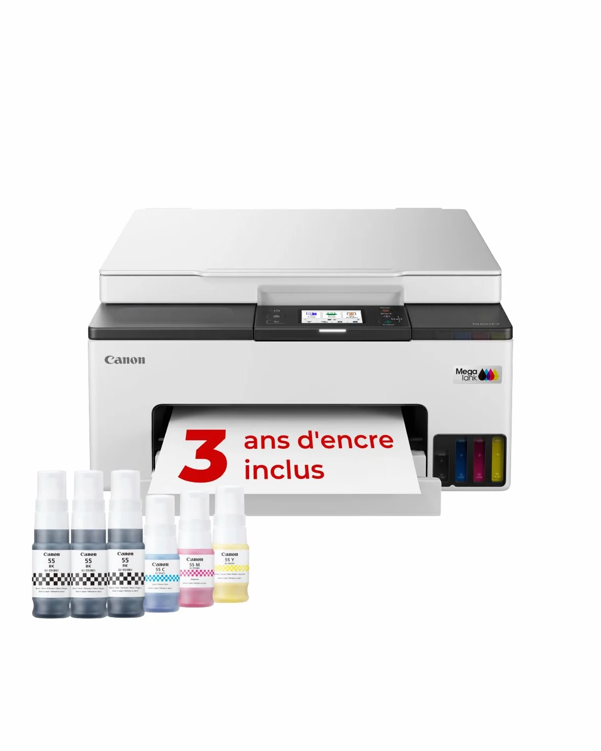 Canon MAXIFY GX1050 Imprimante A4 Couleur MegaTank Tout-en-Un Jet d'encre Wi-Fi Ethernet USB