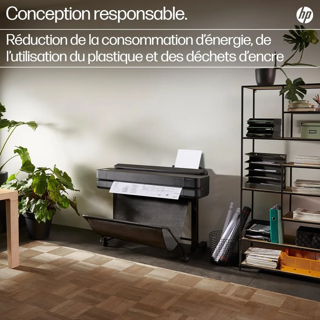 HP DesignJet T630 36 91cm Imprimante Grand Format Traceur A4-A0 76 Impressions A1/h Wi-Fi Ethernet USB 2400x1200dpi Noir