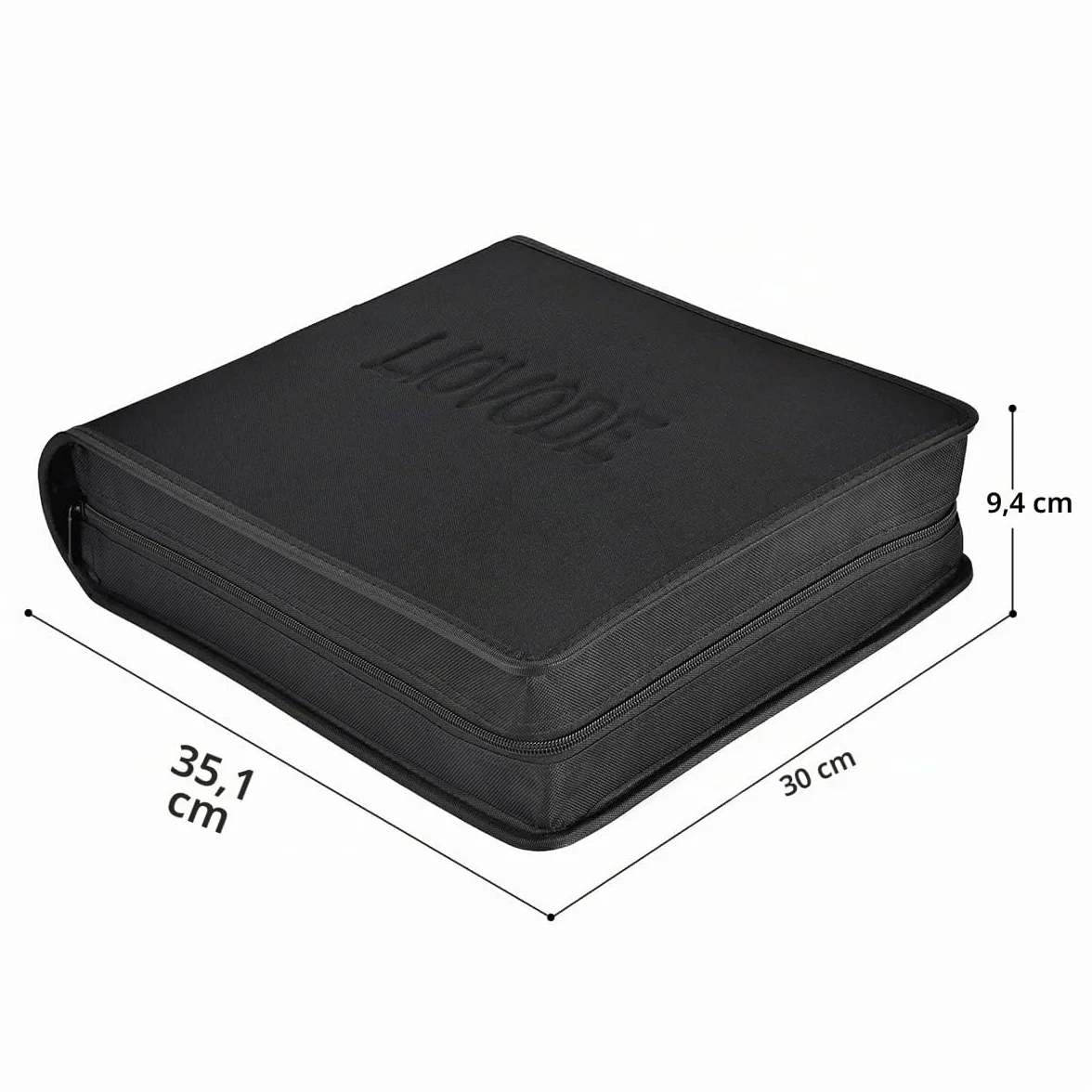 LIOVODE Étui de rangement DVD pour 128 DVD et 64 livrets, noir