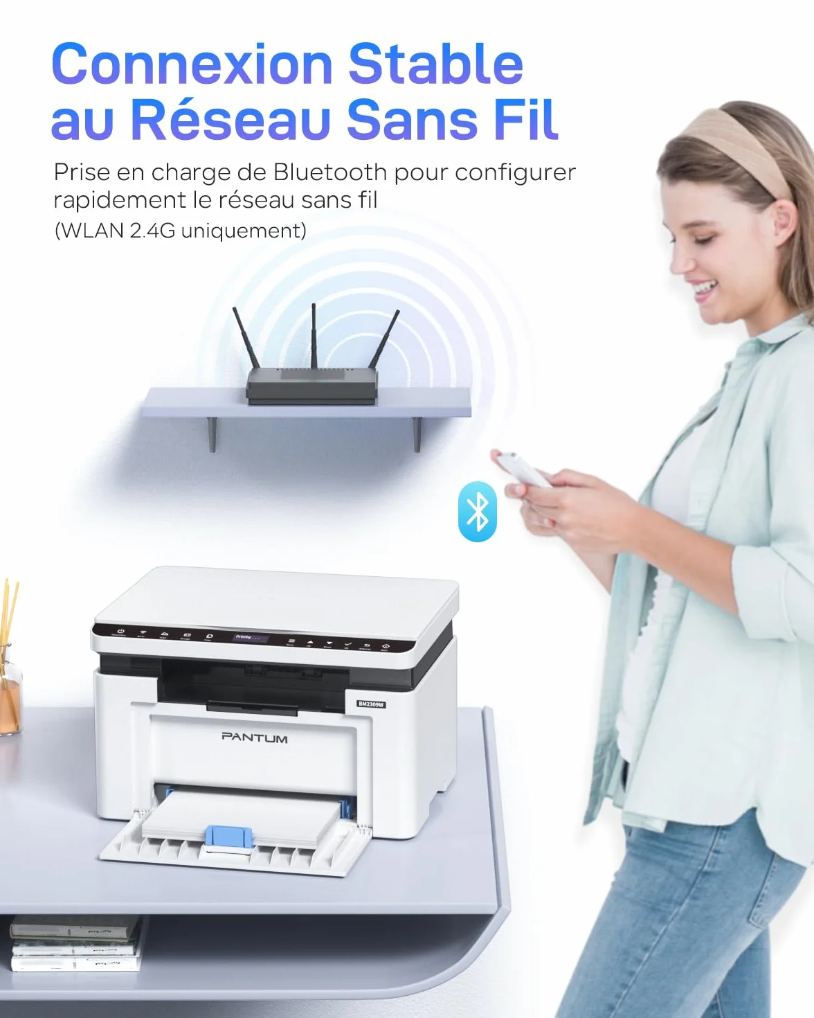PANTUM BM2309W imprimante Laser Multifonction Noir et Blanc WiFi directe