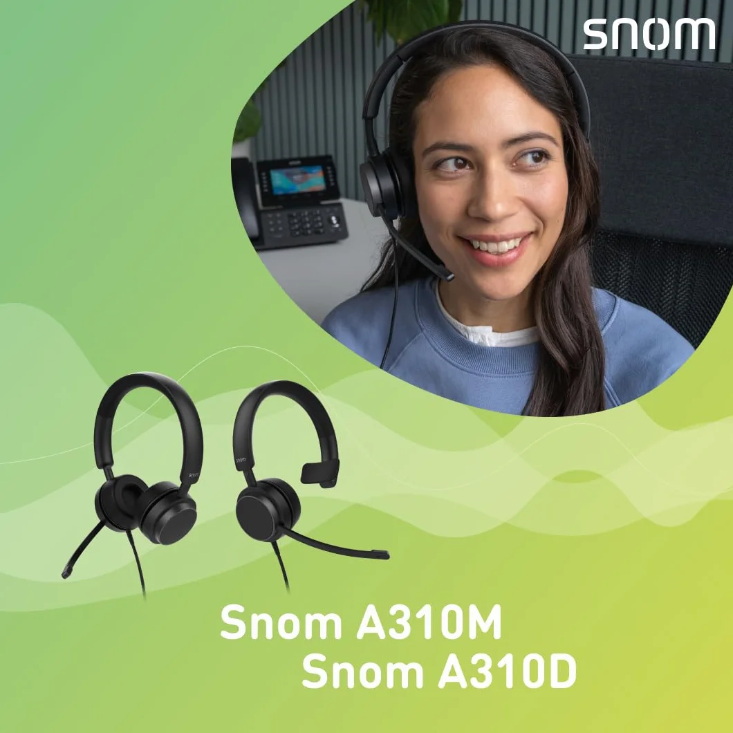 Snom A310M Casque Filaire Monaural HD Microphone Rotatif 270° Noir