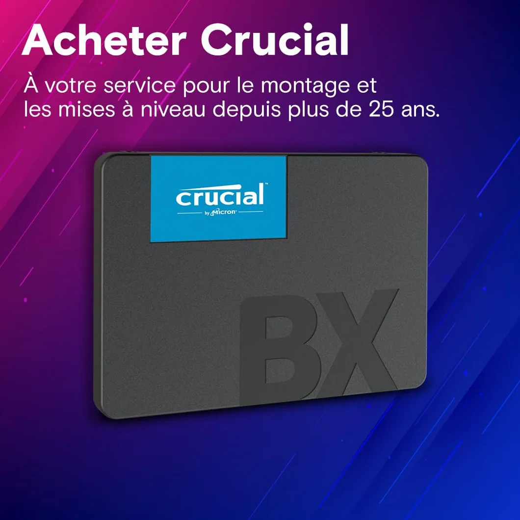 Crucial BX500 480Go SATA SSD 2.5" Interne 540MB/s 3D NAND