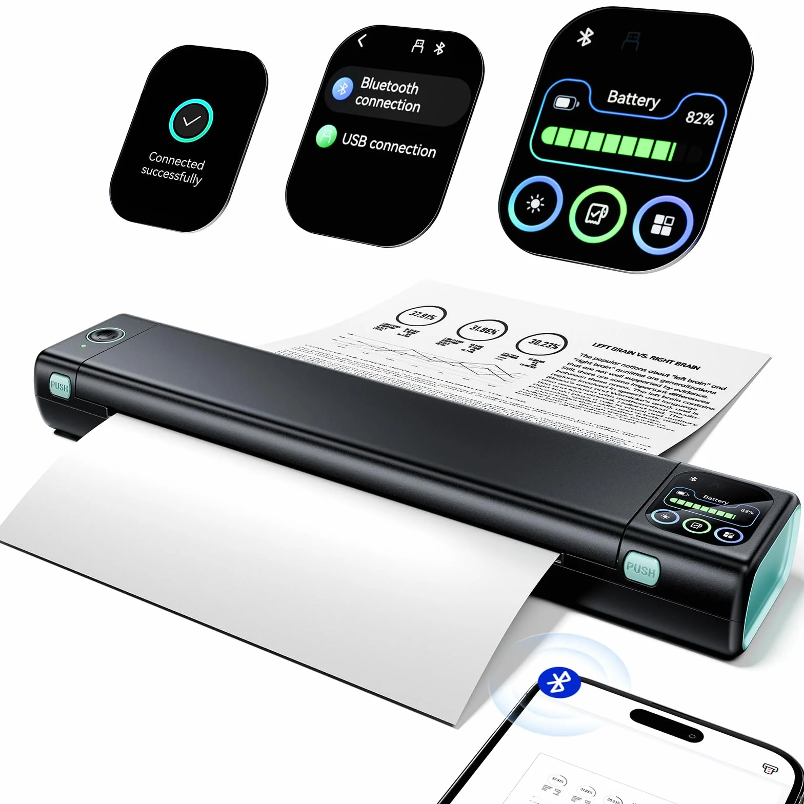 Phomemo M08D Imprimante Thermique Portable A4 Bluetooth sans Fil Écran Tactile