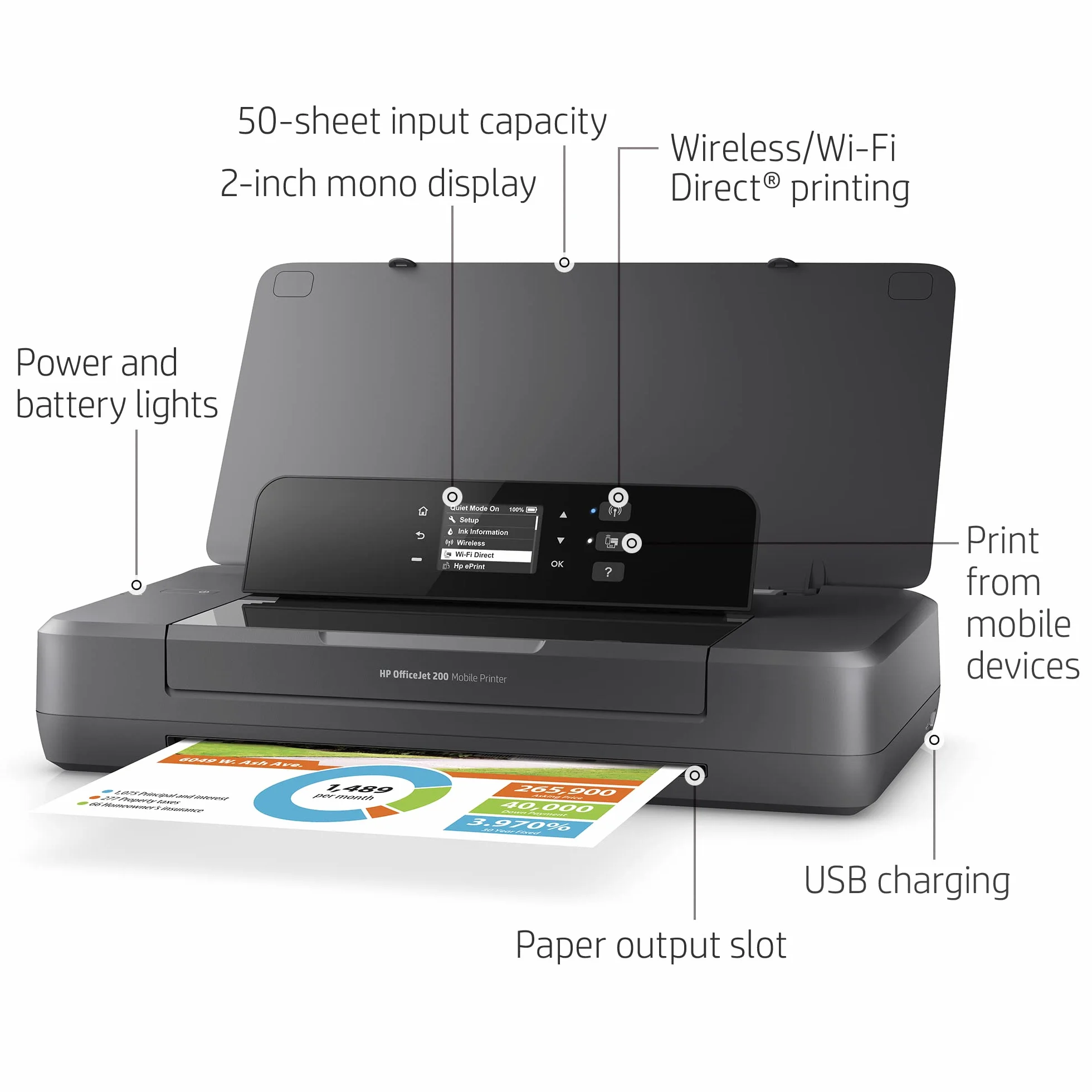 HP Officejet 200 Mobile imprimante Jet d'encre Couleur 4800 x 1200 DPI A4 WiFi