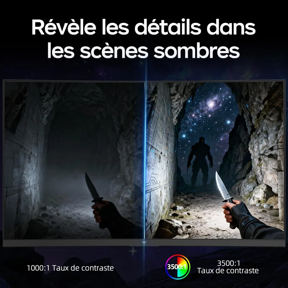 KTC Écran PC Gamer 32 Pouces Incurvé 240Hz FHD 1ms VA 1500R HDR10 AMD FreeSync H32C5
