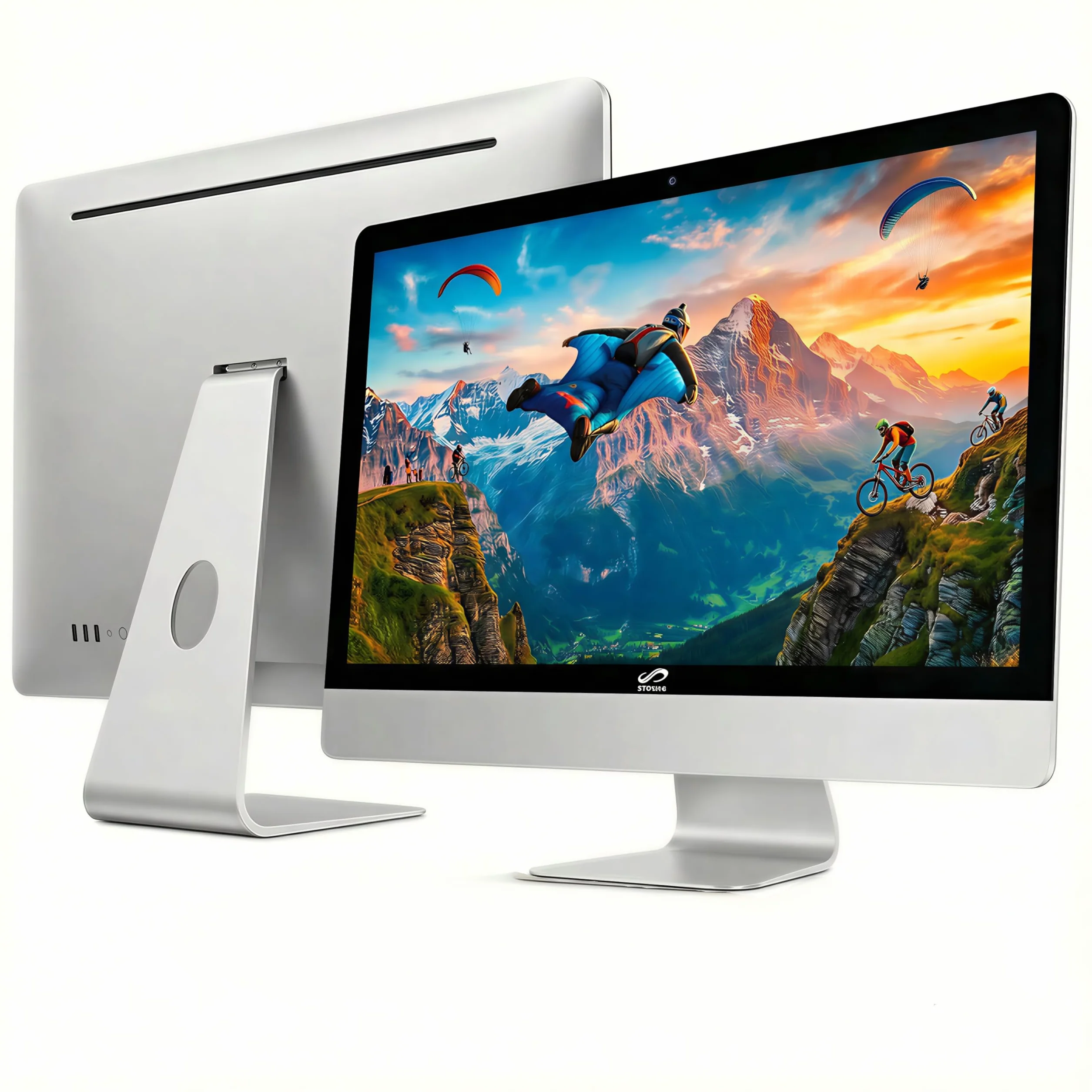 Ordinateur de Bureau Tout-en-Un 24" Core i7 4.0 GHz RAM 16 Go SSD 1 To WiFi Bluetooth 5.0 Windows 11 Pro Blanc