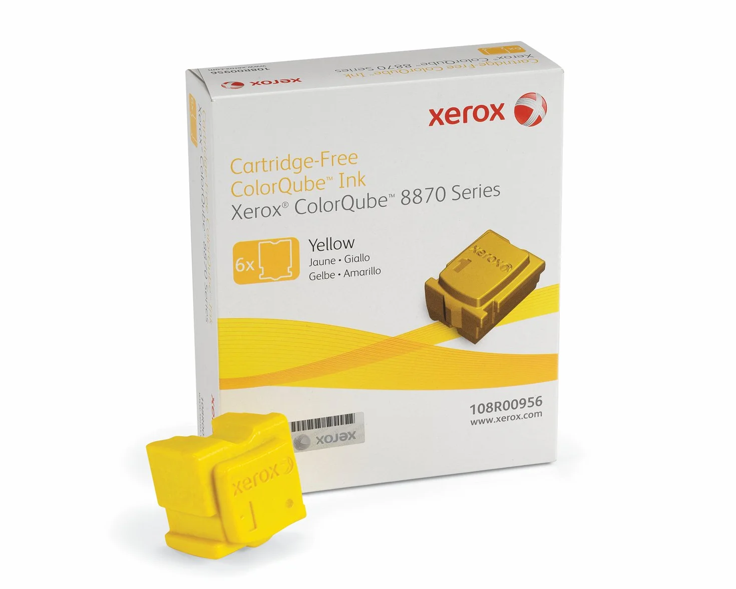 Xerox Encre Solide Jaune Colorqube 8870/8880 6 Bâtons 17 300 Pages