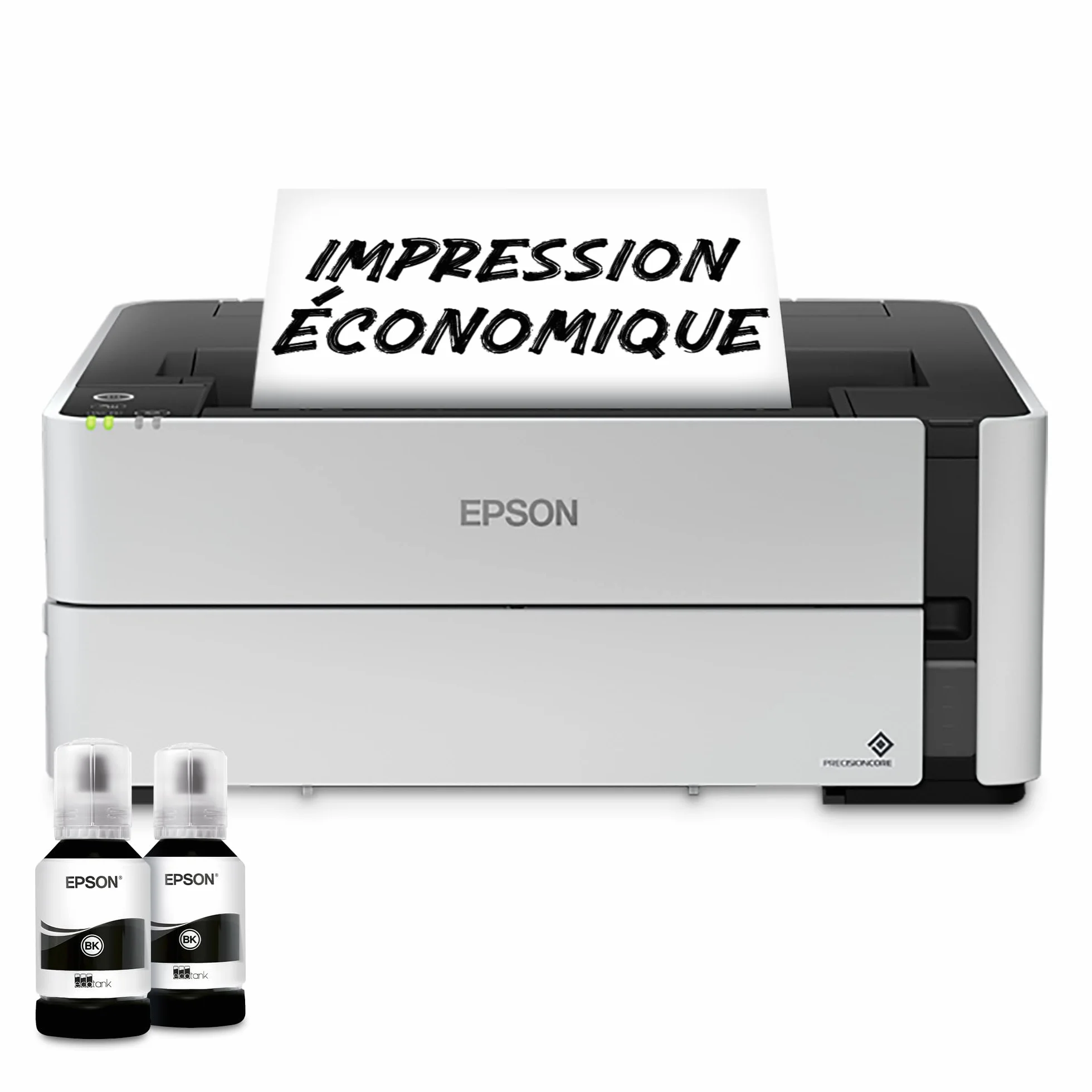 EPSON EcoTank ET-M1170 Imprimante jet d'encre monochrome A4 sans fil réservoir haute capacité 20ppm recto-verso Ethernet noir