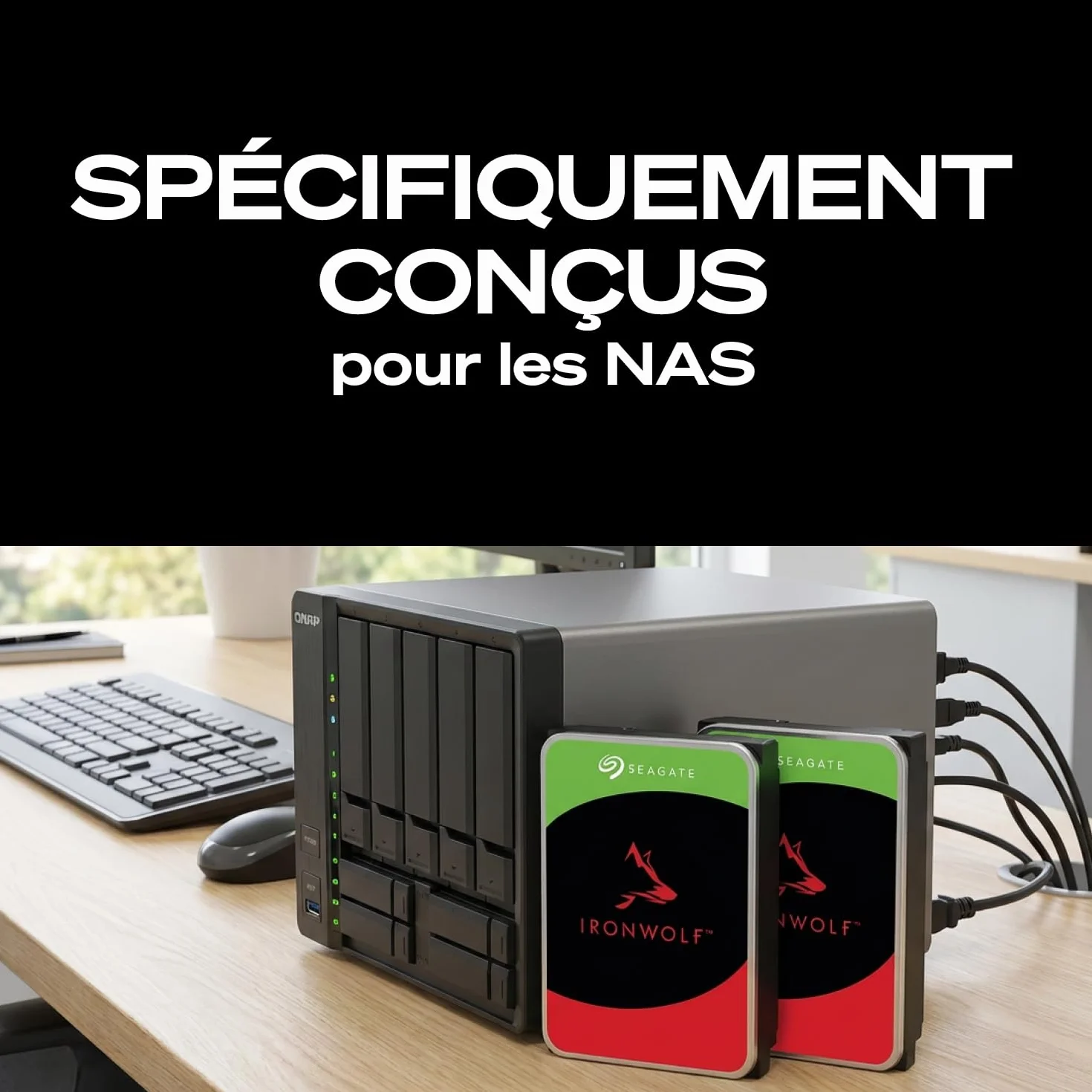Seagate IronWolf 4To Disque dur interne NAS HDD 3.5 Pouces SATA 6Goit/s 5400 tr/min 64 Mo Cache pour RAID