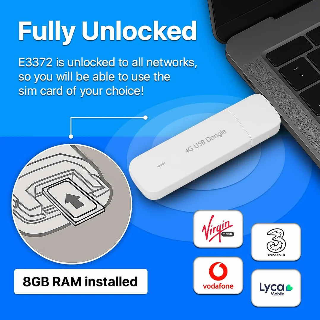 HUAWEI E3372 Clé USB 4G 150Mbps Blanc