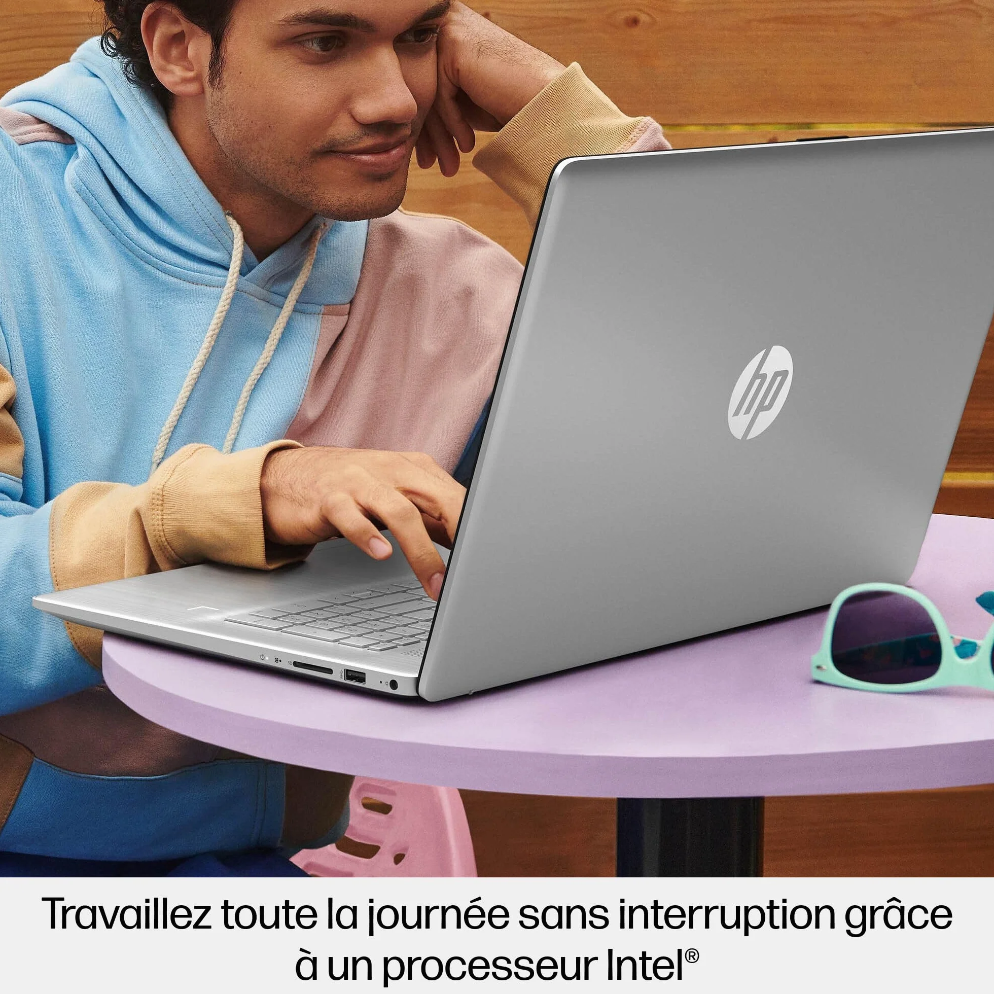 HP 17-cn3002sf Ordinateur Portable 17,3" HD+, Intel Core i3-N305, 8 Go RAM, 512 Go SSD, Intel UHD Graphics, Windows 11, Argent, Clavier AZERTY