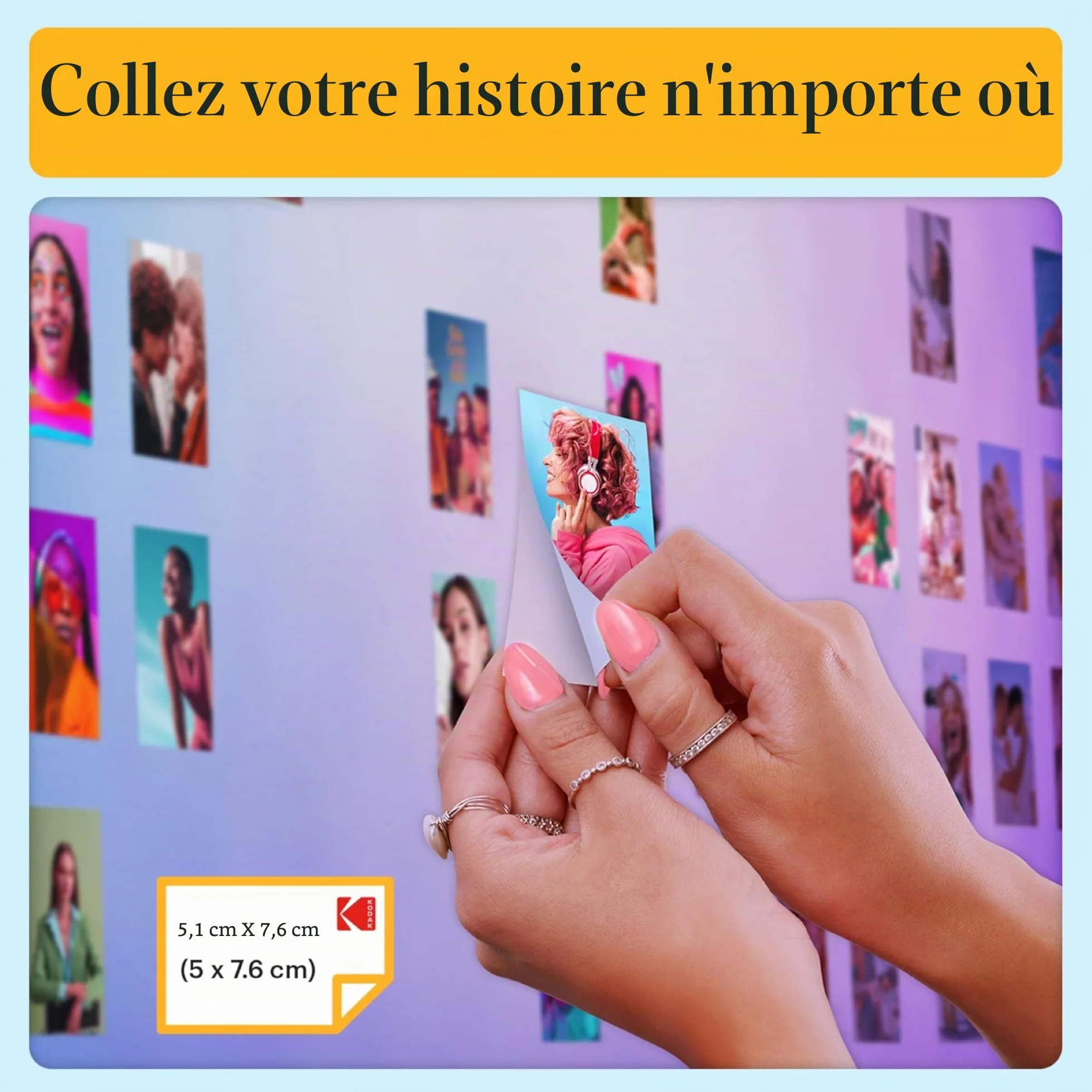 KODAK Step Imprimante photo mobile sans fil Zinc Bleu Pack cadeau 2x3