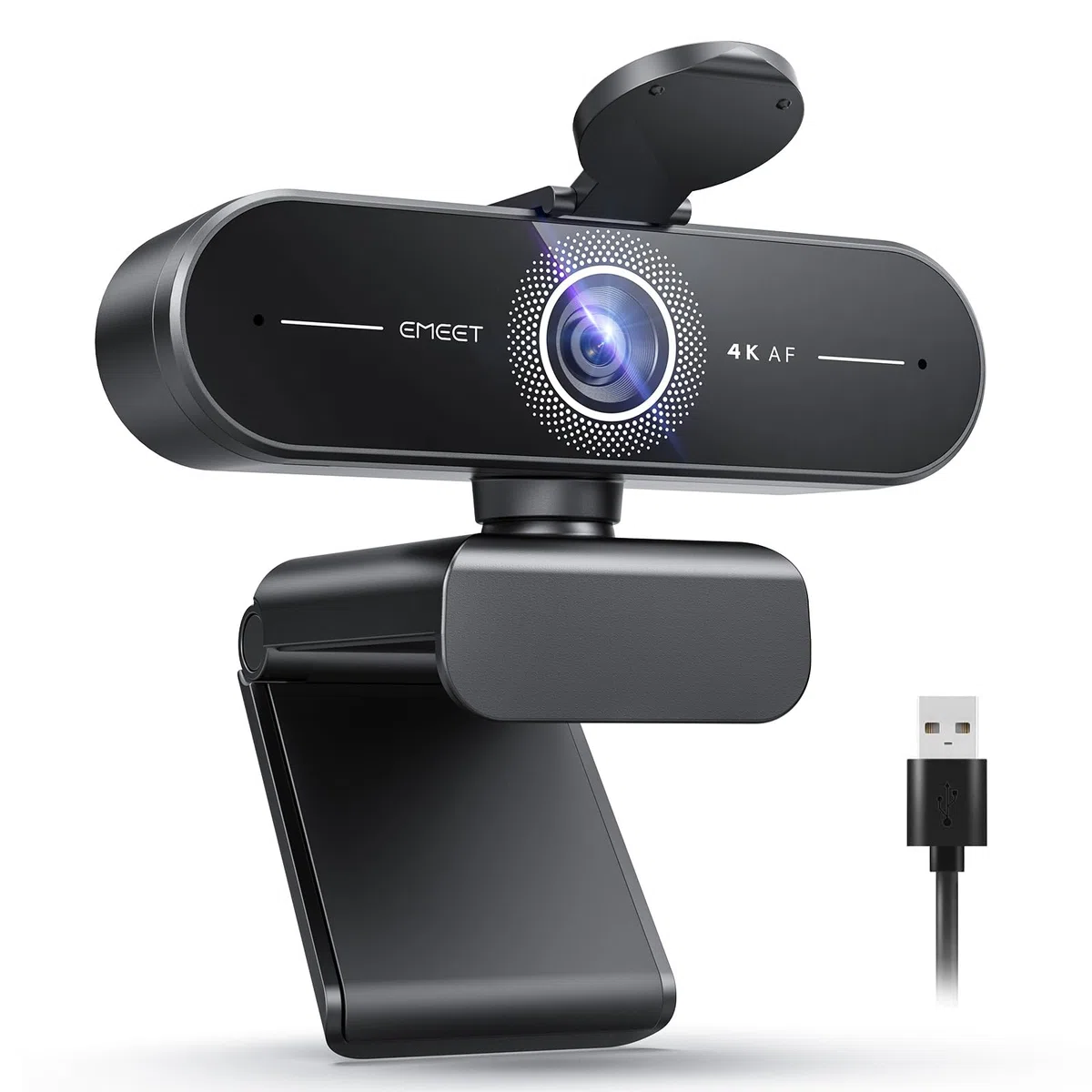 eMeet C60E 4K Webcam, Mise au Point Automatique PDAF, Double Microphone, Caméra de Streaming USB Plug & Play pour PC Mac