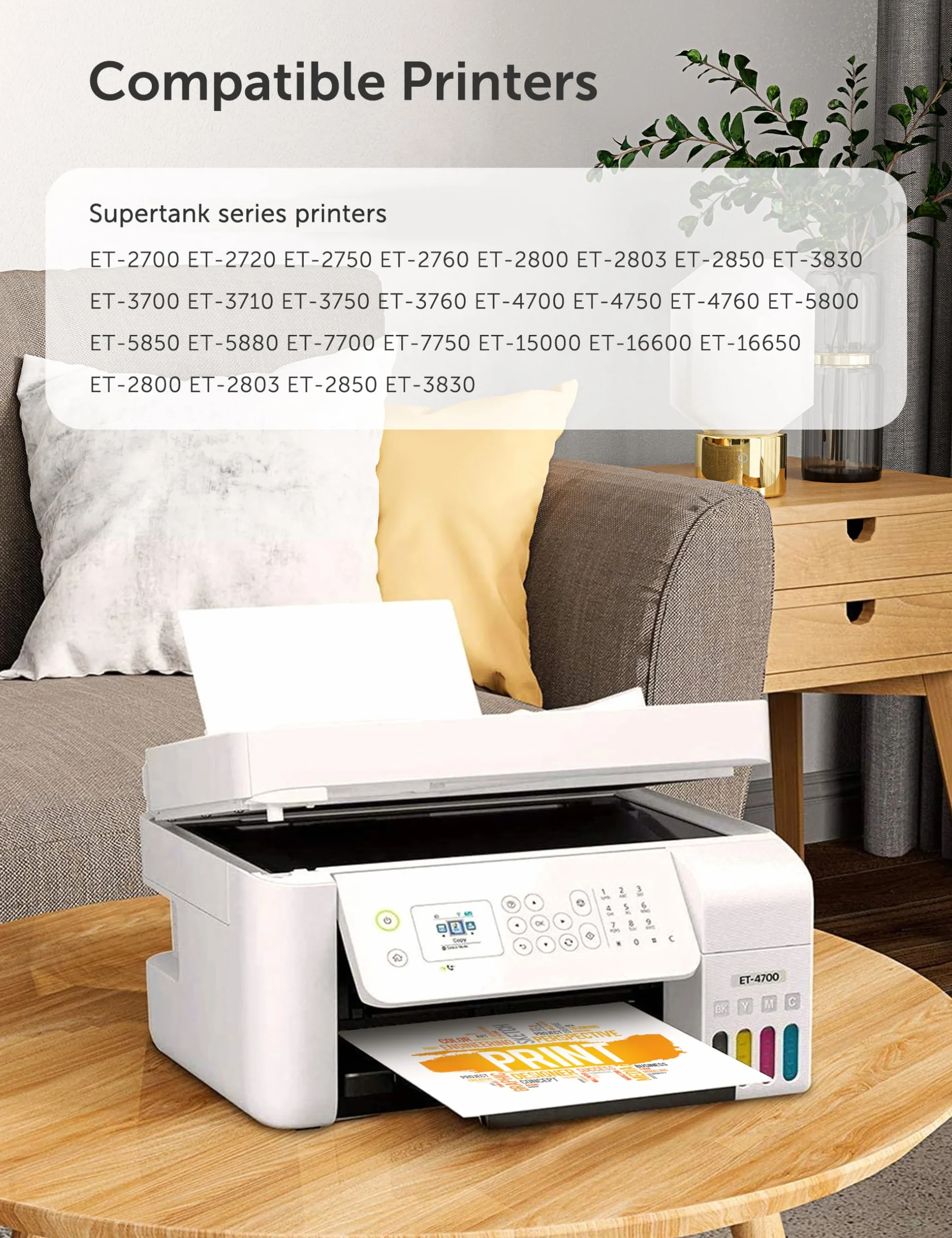 Hiipoo Bouteilles rechargeables d'encre par sublimation compatibles ET2400 ET2720 ET2760 ET2750 ET4800 ET-2800 ET-2803 ET-2850