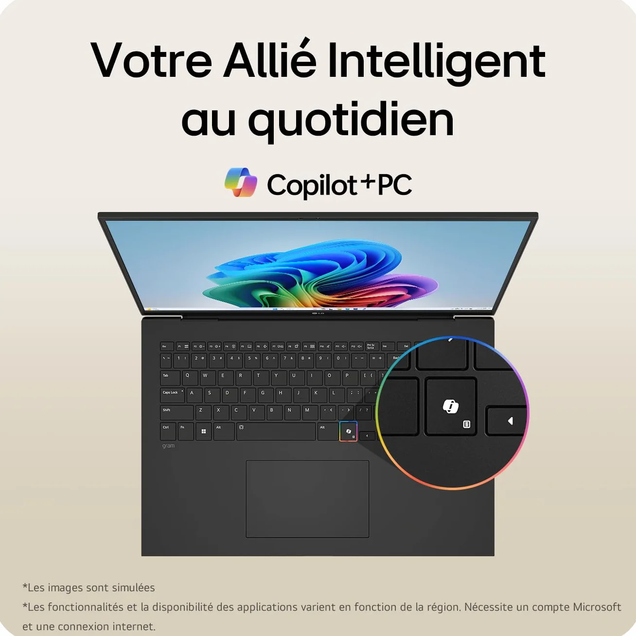 LG Gram 17Z90TL-G.AU8BF PC Portable 17" 1389g DCI-P3 99% QHD+ Intel® Evo™ Ultra7 RAM 32Go SSD 2To NVMe Intel® Arc™ Graphics Windows 11 Home Noir