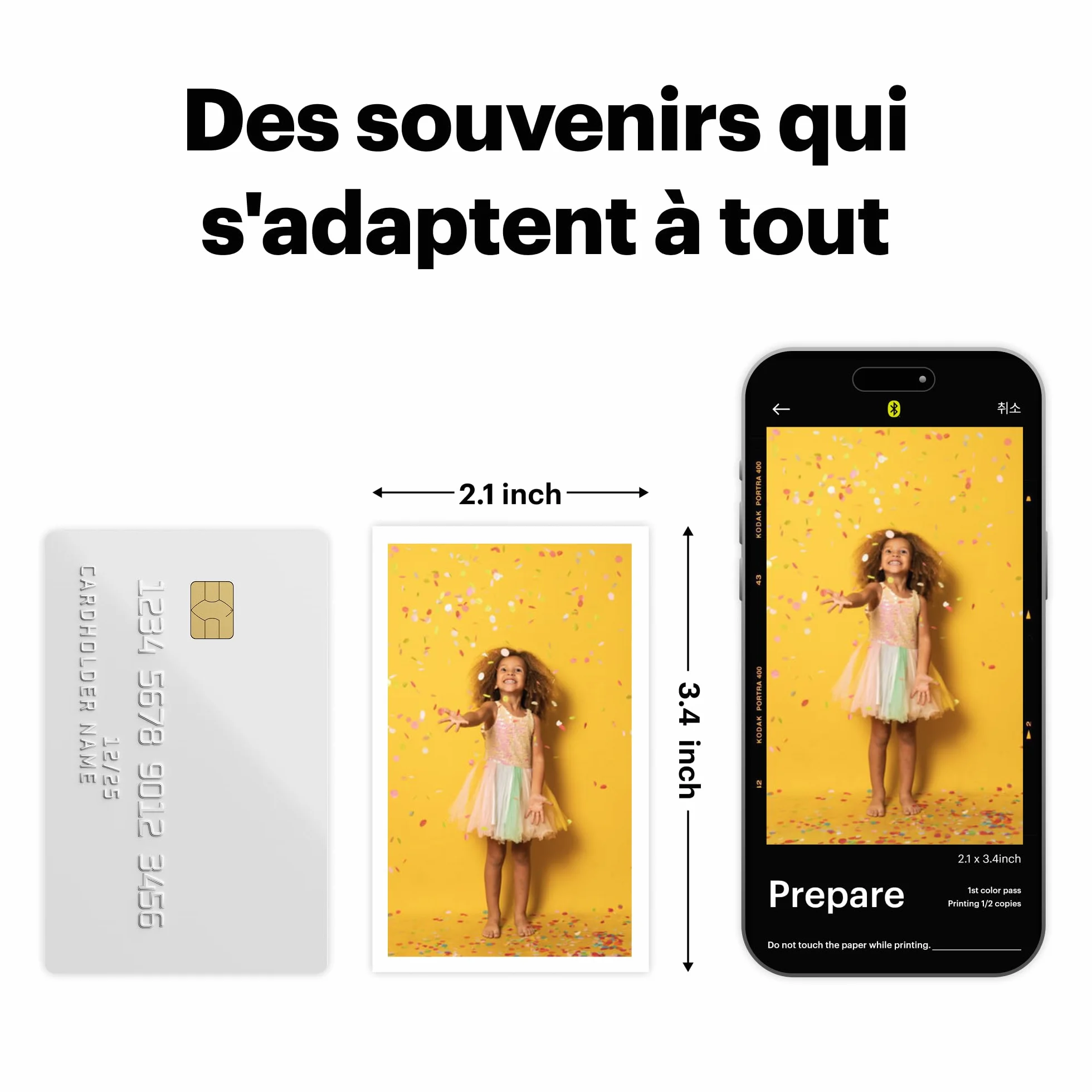 KODAK Mini 2 Retro Imprimante Photo 5,3 x 8,6 cm, 38 Feuilles, Bluetooth, Sublimation 4PASS, Blanc