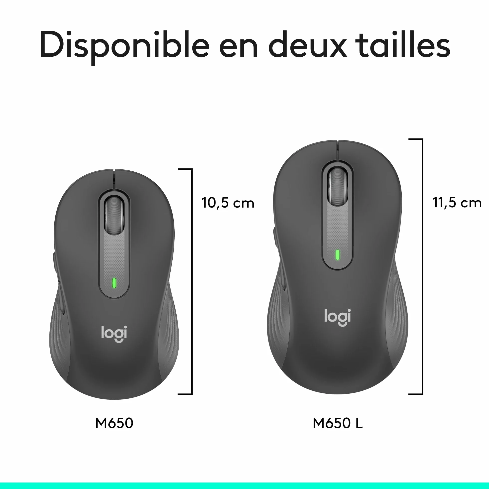 Logitech Signature M650 L Souris sans Fil Grande Taille Bluetooth Gris