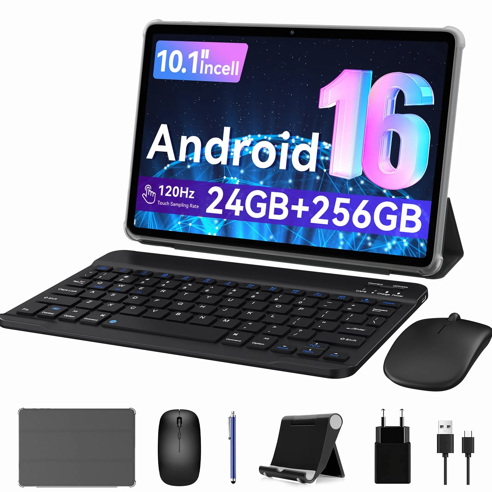 Tablette Android 16 10 pouces 8GB RAM 256GB ROM avec stylet clavier souris Gemini AI Widevine L1 Garantie 5 ans