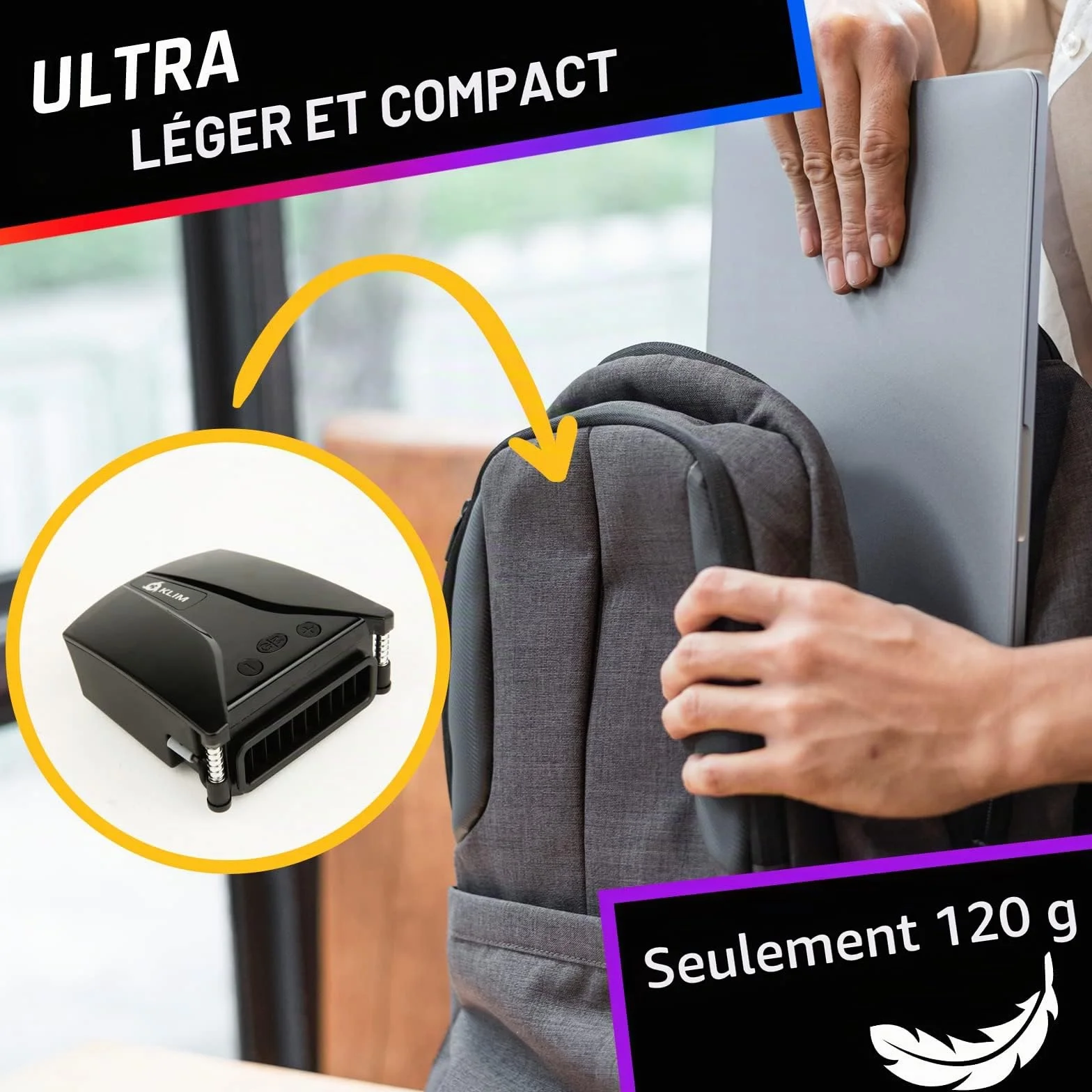 KLIM Tempest Refroidisseur PC Portable 4000 RPM Automatique Manuel