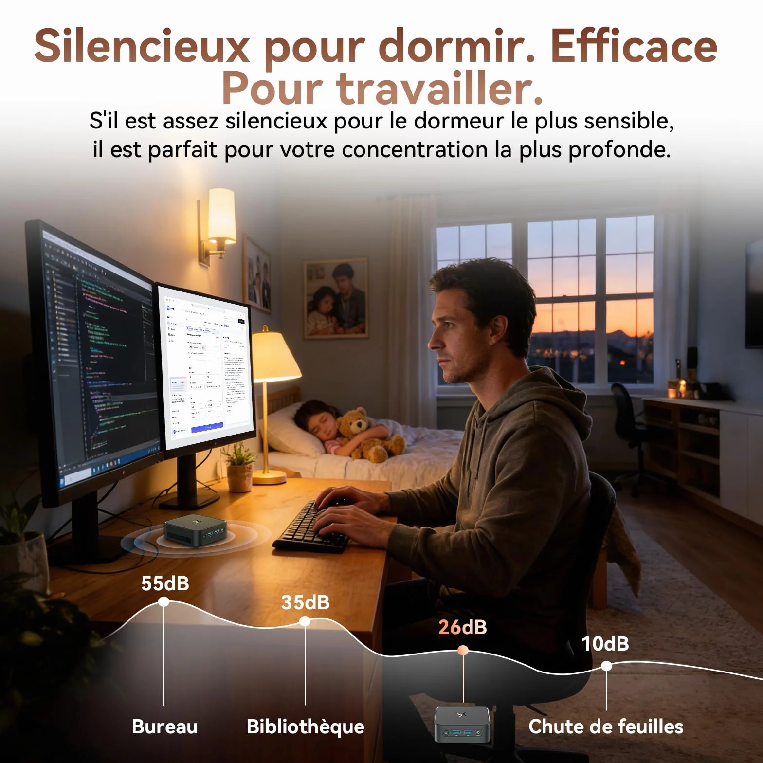 Huidun H80 Mini PC AMD Ryzen 5 16Go RAM 512Go SSD 4K@60Hz UHD Win-11 Pro Ordinateur de Bureau WiFi BT USB 3.2