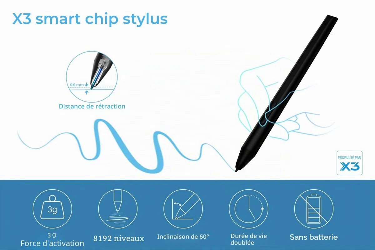 XP-PEN Tablette Graphique Wireless Deco LW Bluetooth avec X3 Stylet 8 Touches de Raccourci en 10x6 Pouces Compatible Windows Mac Android Chrome OS et Linux - Noir