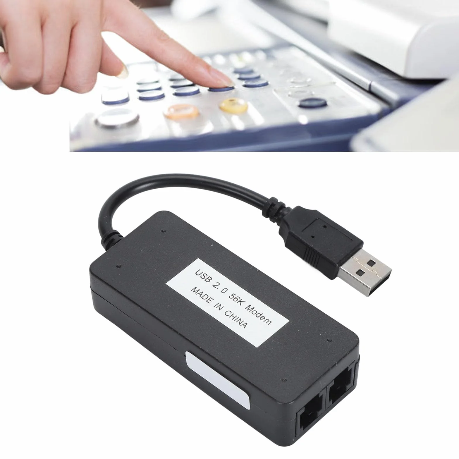 Modem USB 56K Externe avec Deux Ports RJ11 et Identification de L'appelant
