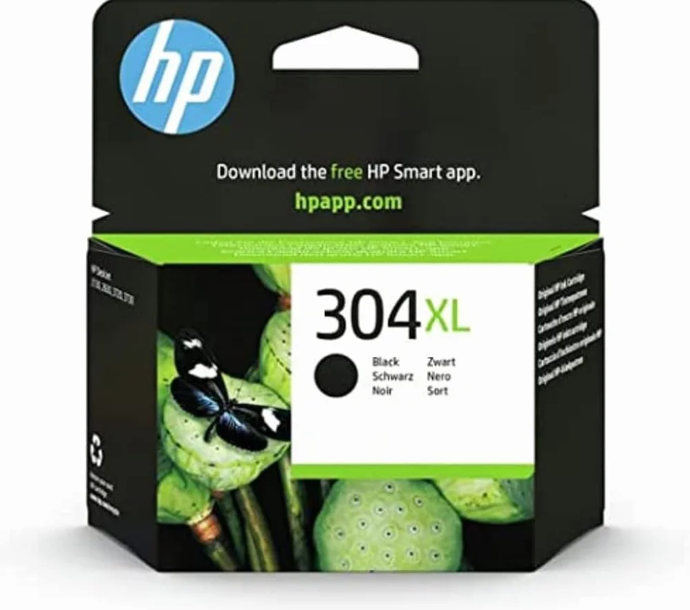 HP 304XL Cartouche d'encre noire Grande capacité N9K08AE Compatible DeskJet 2620 2630 3720 3730 3750 3760 Envy 5010 5020 5030 5050 5070 AMP 130