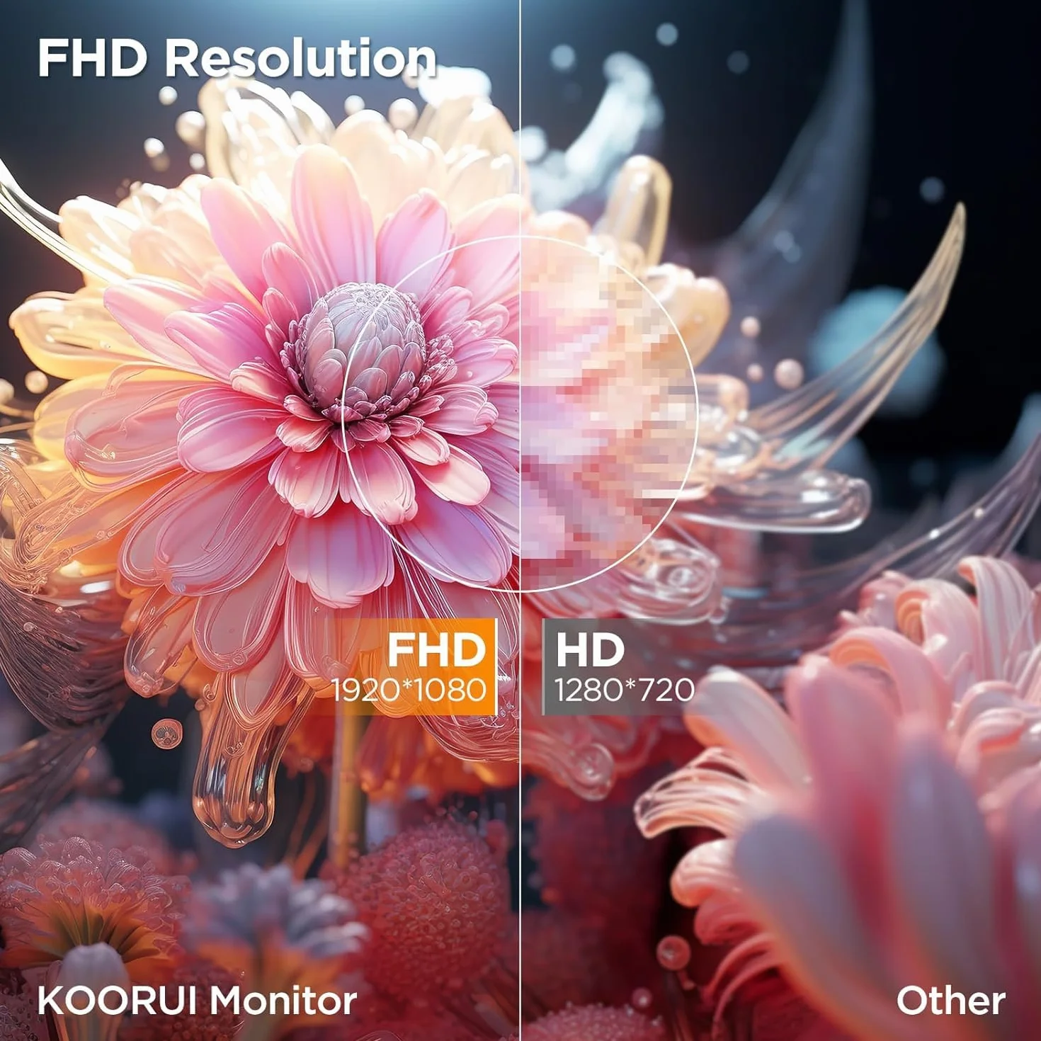 KOORUI Écran PC Incurvé 23.6 Pouces VA FHD 1500R 100Hz HDMI VGA Noir