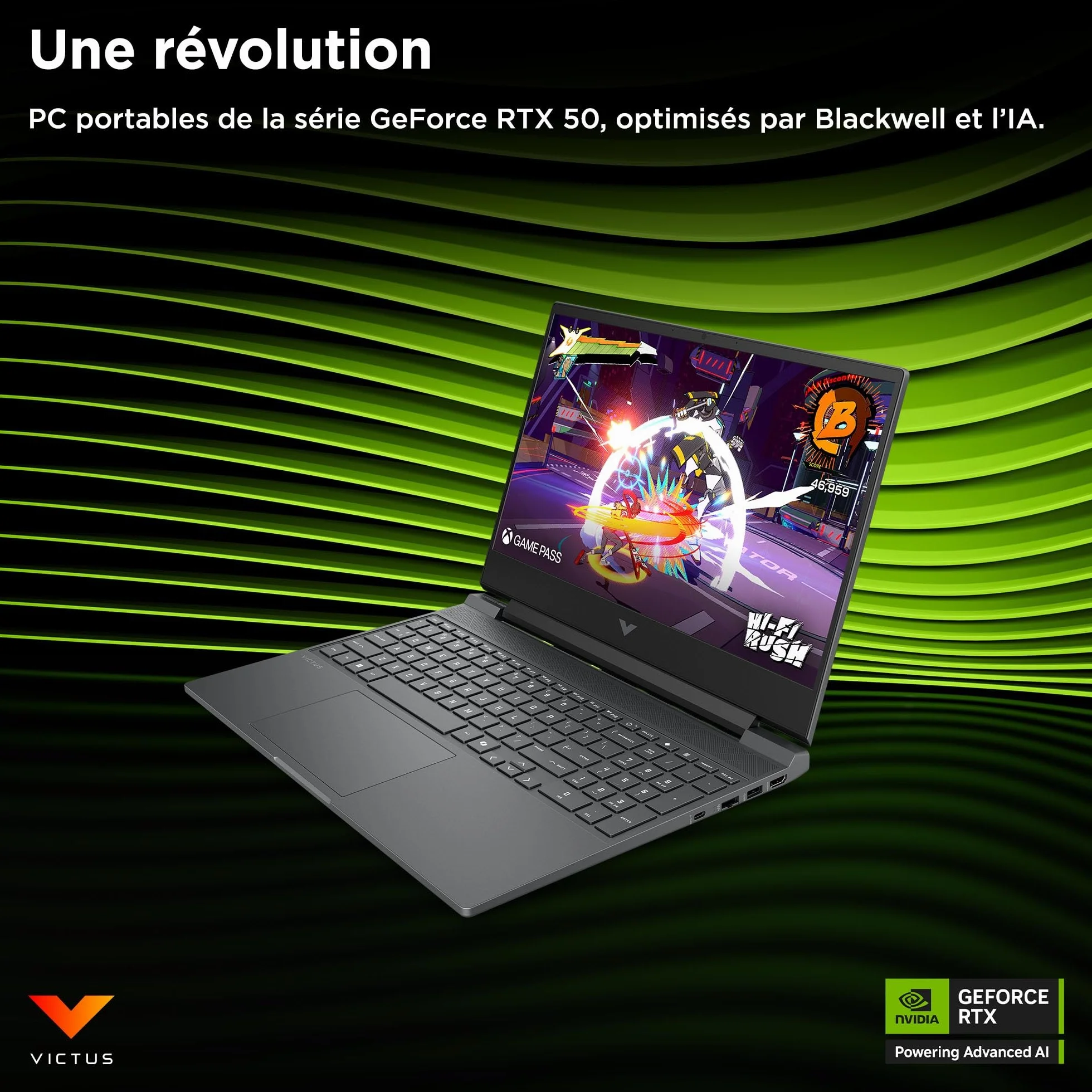 HP Victus 15-fb3003sf Ordinateur Portable Gaming 15,6" FHD IPS 144 Hz PC Portable Gamer AMD Ryzen 7 744H 16 Go RAM SSD 512 Go Nvidia GeForce RTX 4050 6Go Windows 11 Gris AZERTY