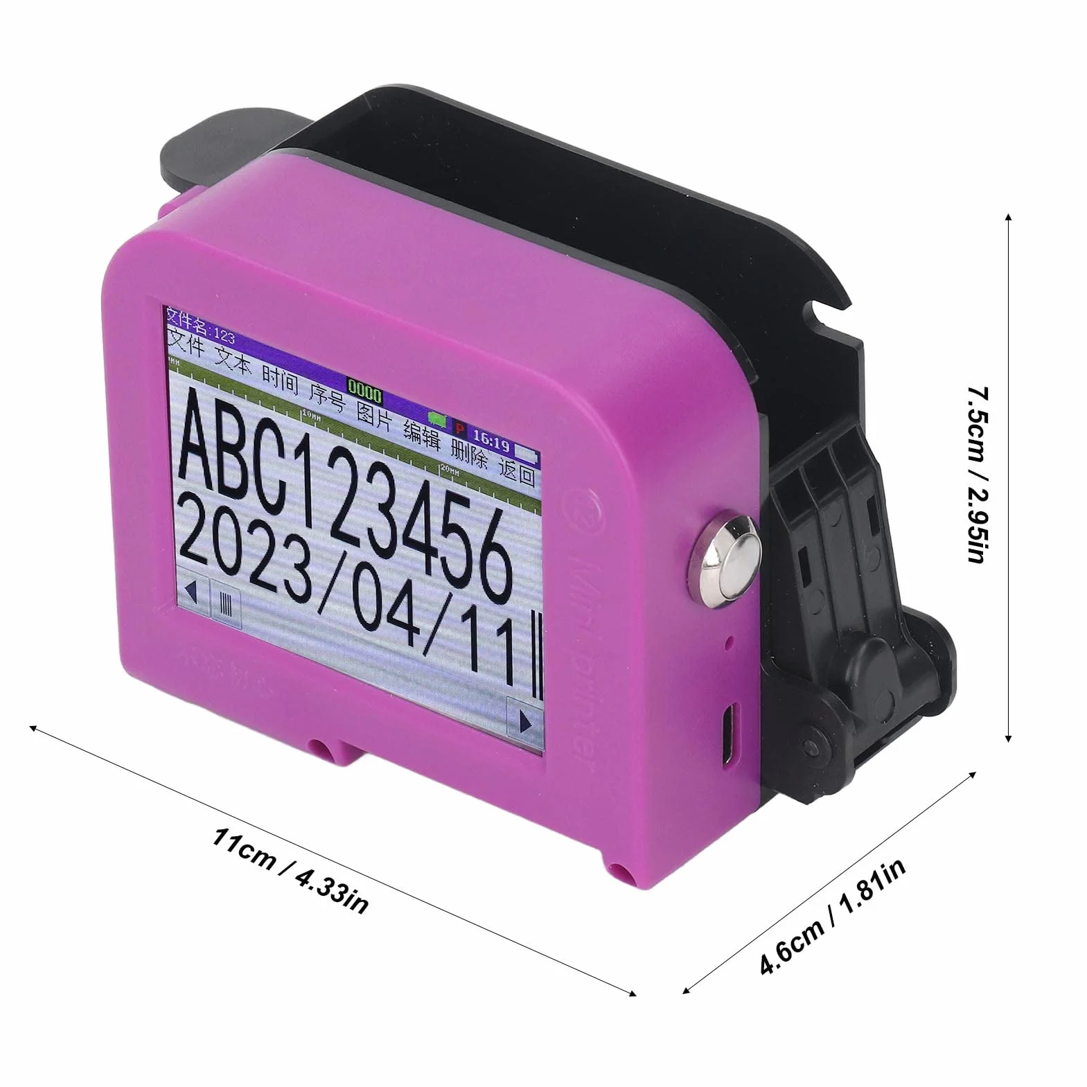Imprimante portative à jet d'encre avec écran tactile LED, codage code-barres QR, 0,5 pouce, 100-240V