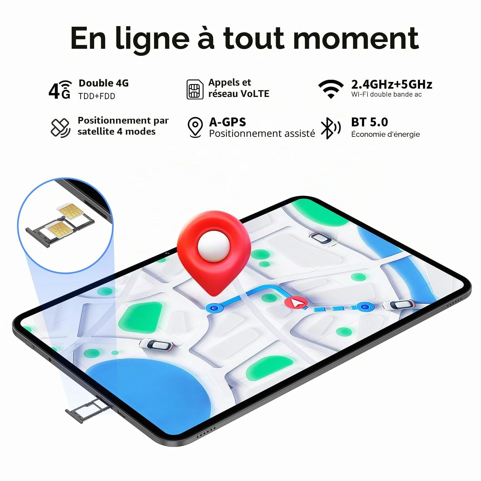 TECLAST T65 Tablette 13.4" Android 16 120Hz 256Go ROM 26Go RAM 4G LTE Dual SIM 5G WiFi GPS Widevine L1