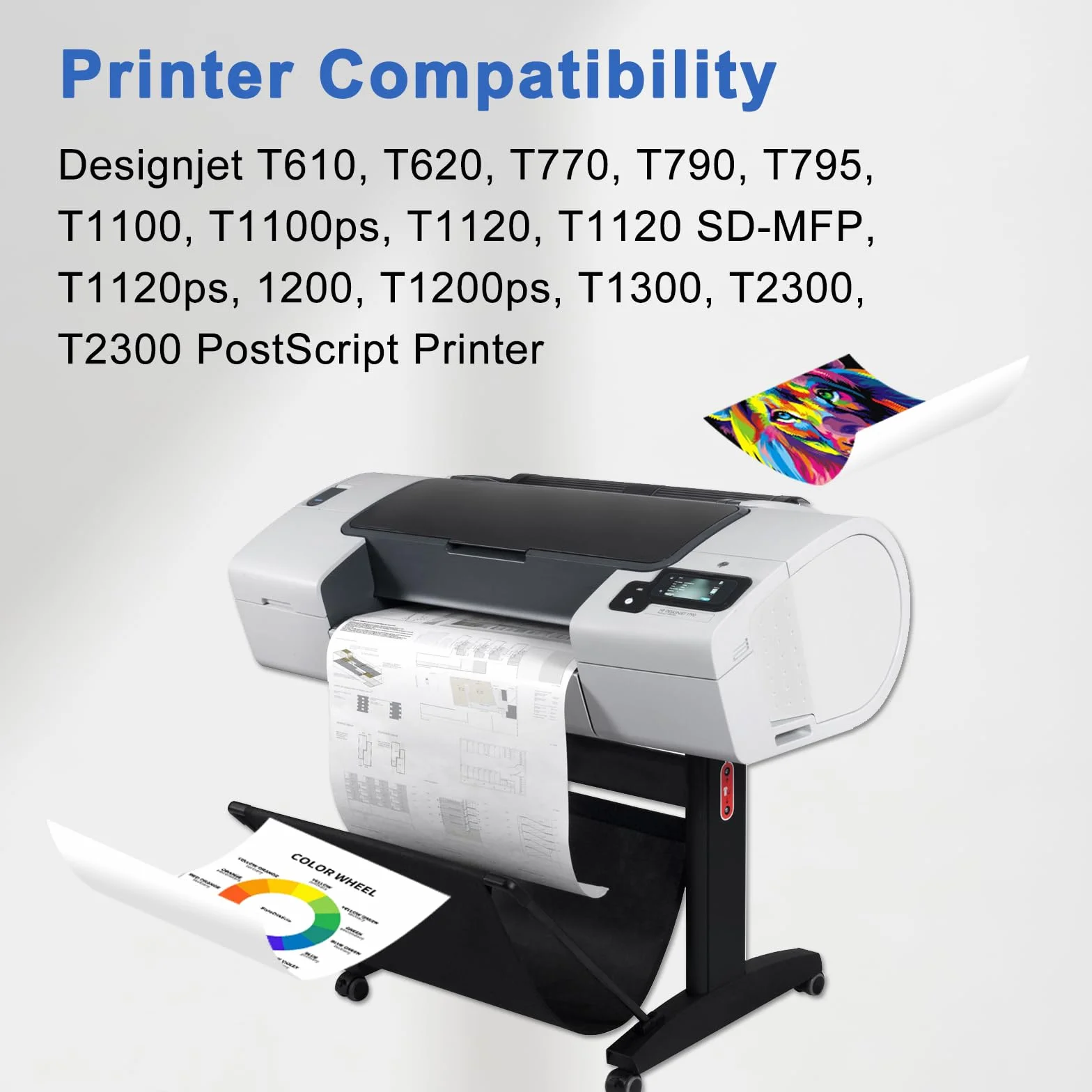 Tête d'impression HP 72 C9380A Remplacement pour Designjet T1300 T1200 T1120 T1100 T610 T620 T795 T790 T770 Gris Photo Noir